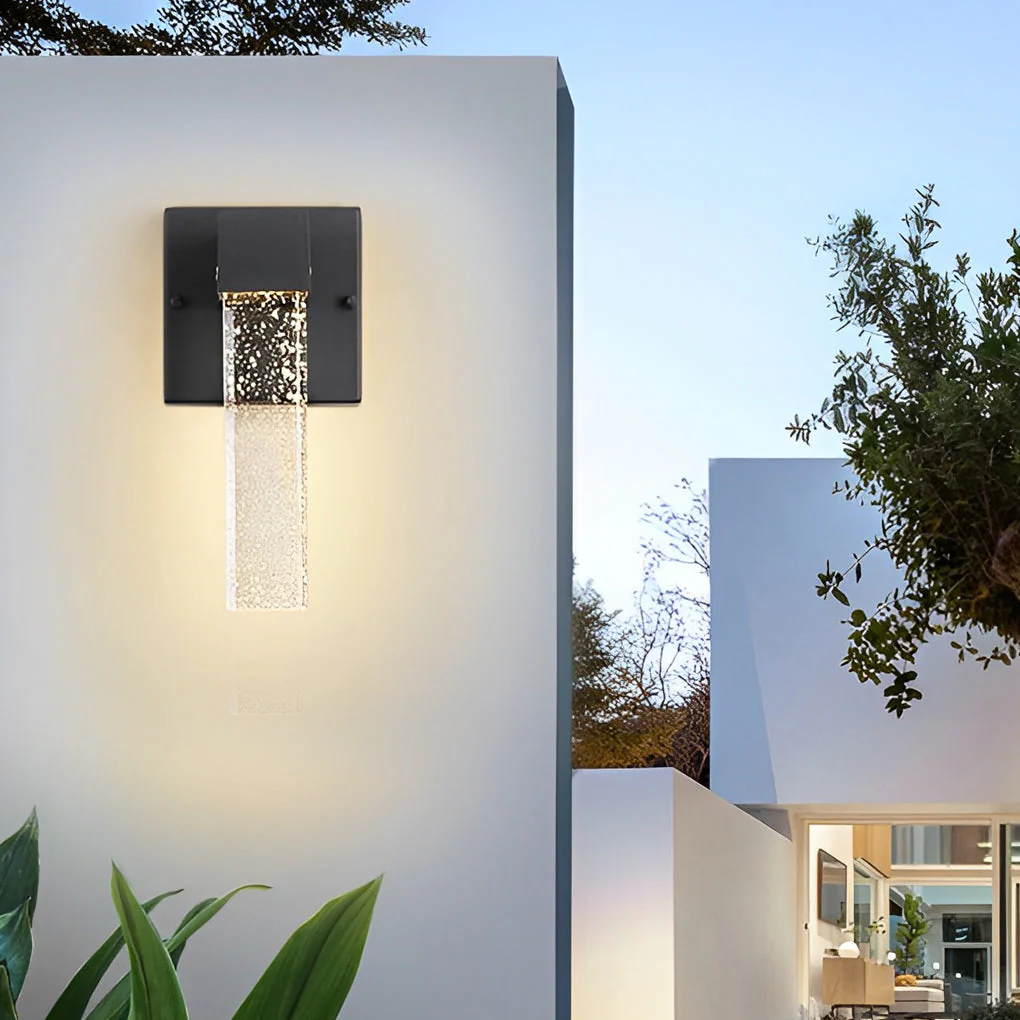 Veda LED Classic Modern Crystal Outdoor Wall Lamp - Image 7