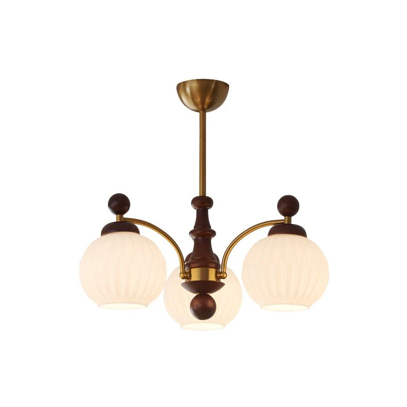 Vedoror Traditional Classic Orb Wood Glass Chandelier - Image 14