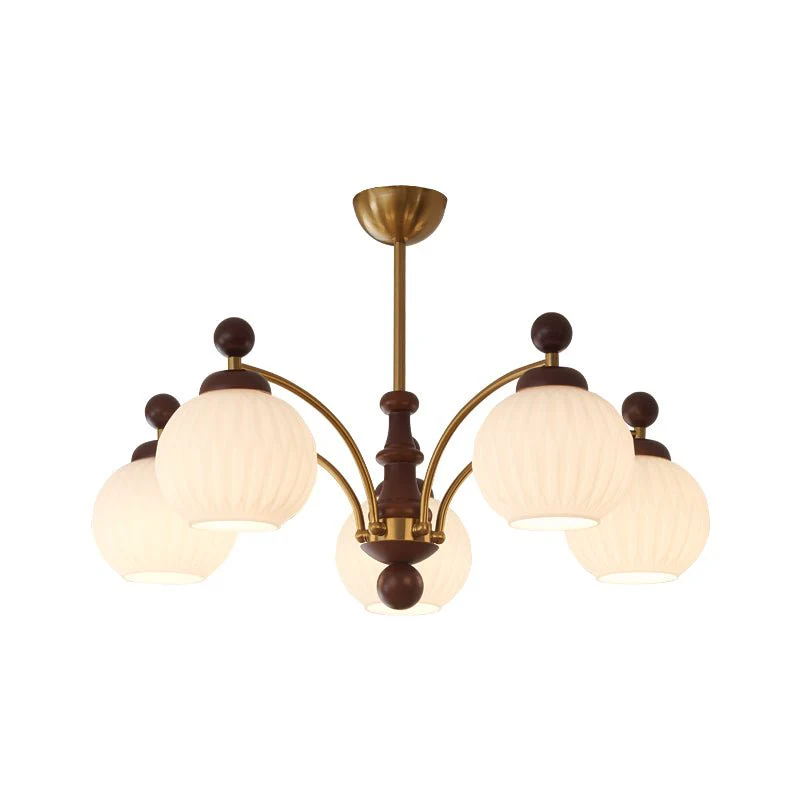 Vedoror Traditional Classic Orb Wood Glass Chandelier - Image 15