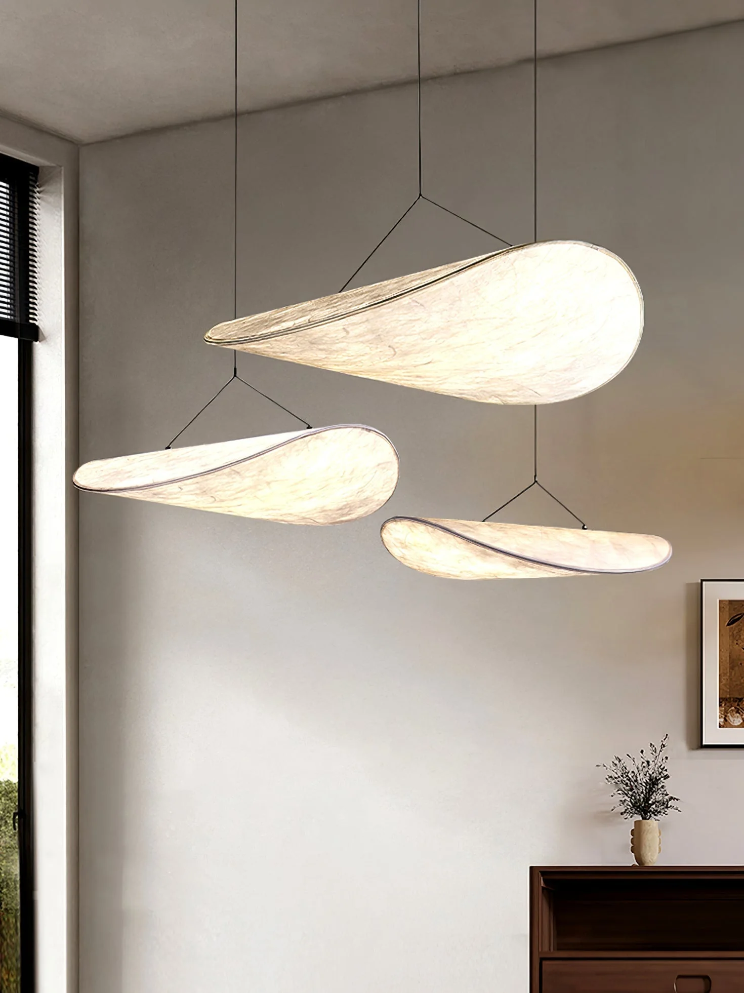 Vela Minimalist Silk Pendant Light - Image 13