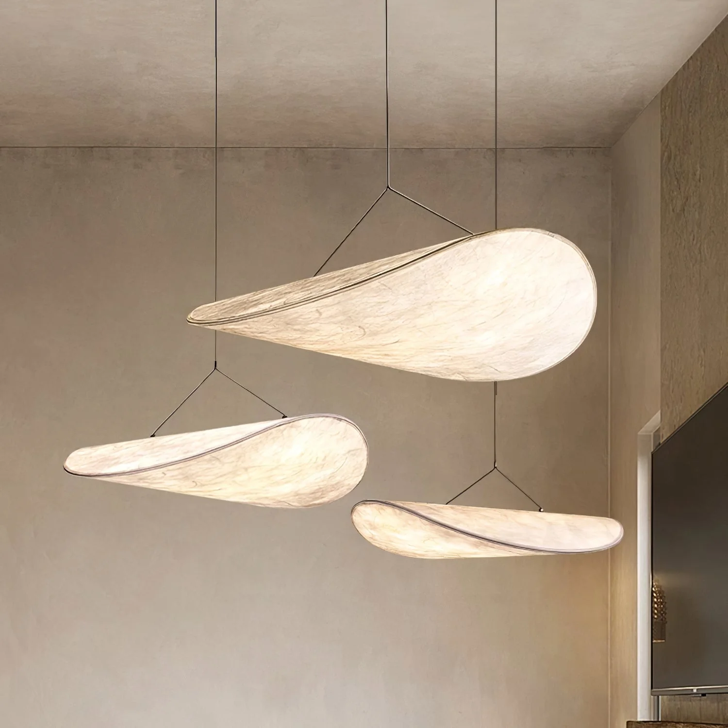 Vela Minimalist Silk Pendant Light - Image 91