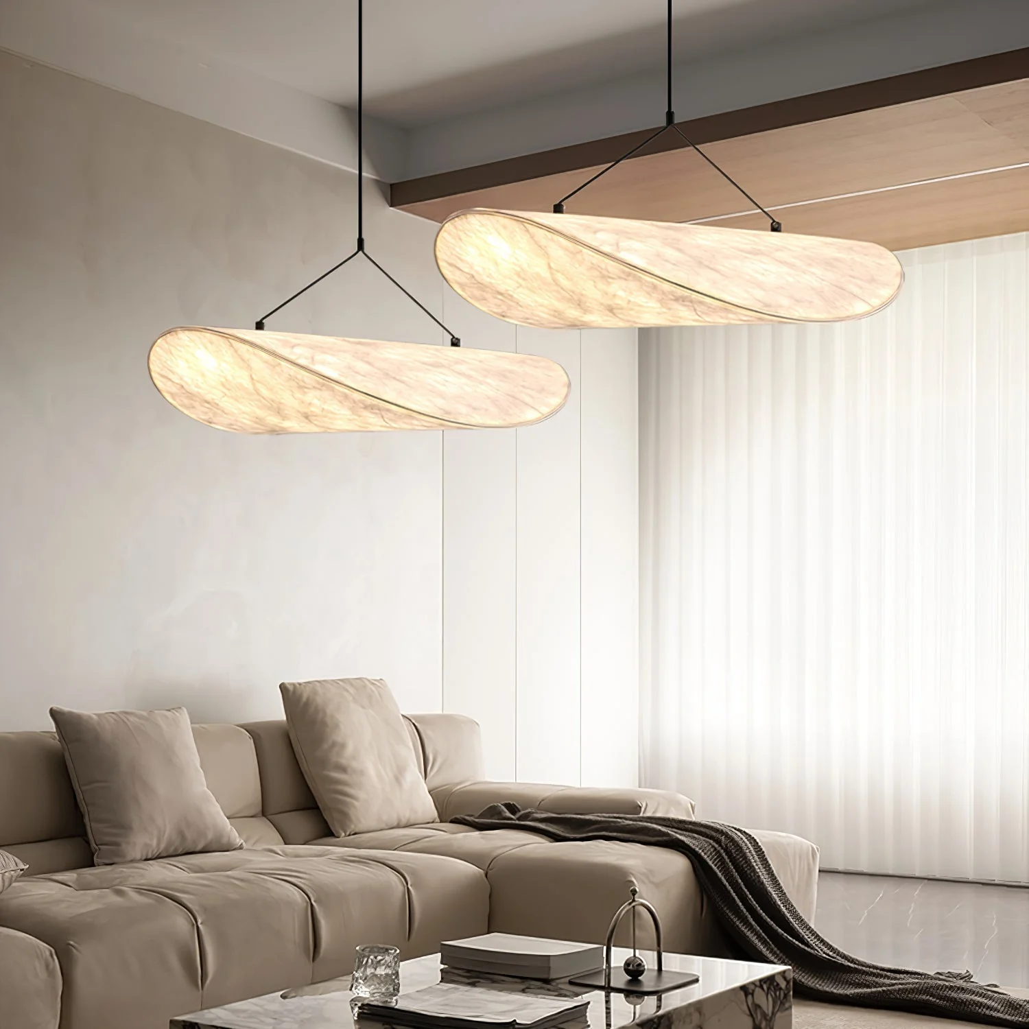 Vela Minimalist Silk Pendant Light - Image 95