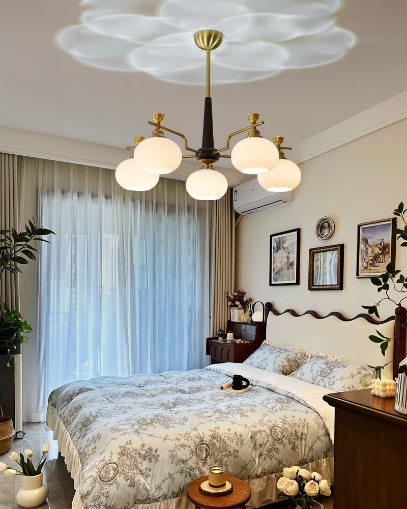 Velirara Traditional Unique Sphere Wood Glass Chandelier - Image 12
