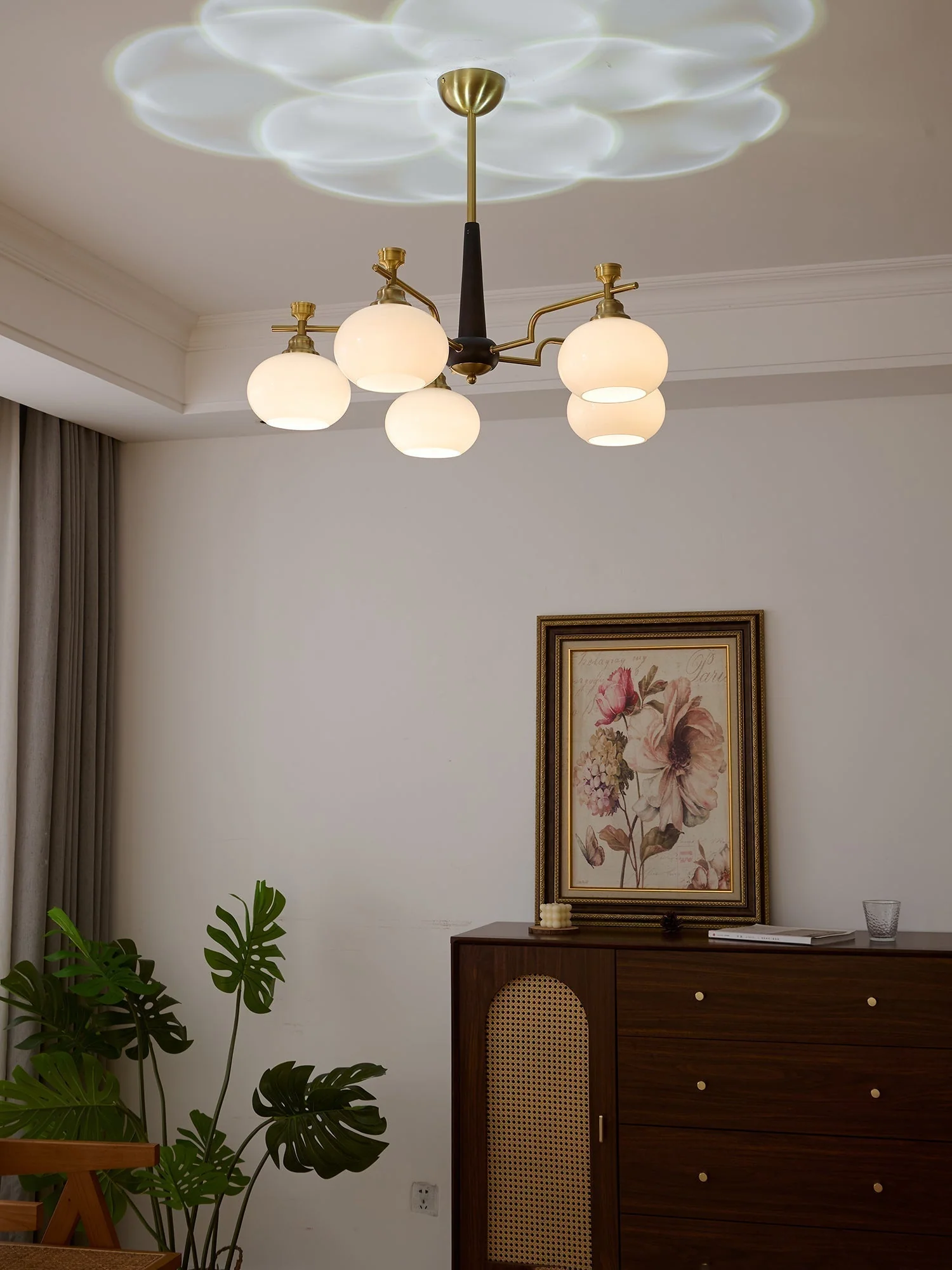 Velirara Traditional Unique Sphere Wood Glass Chandelier - Image 17