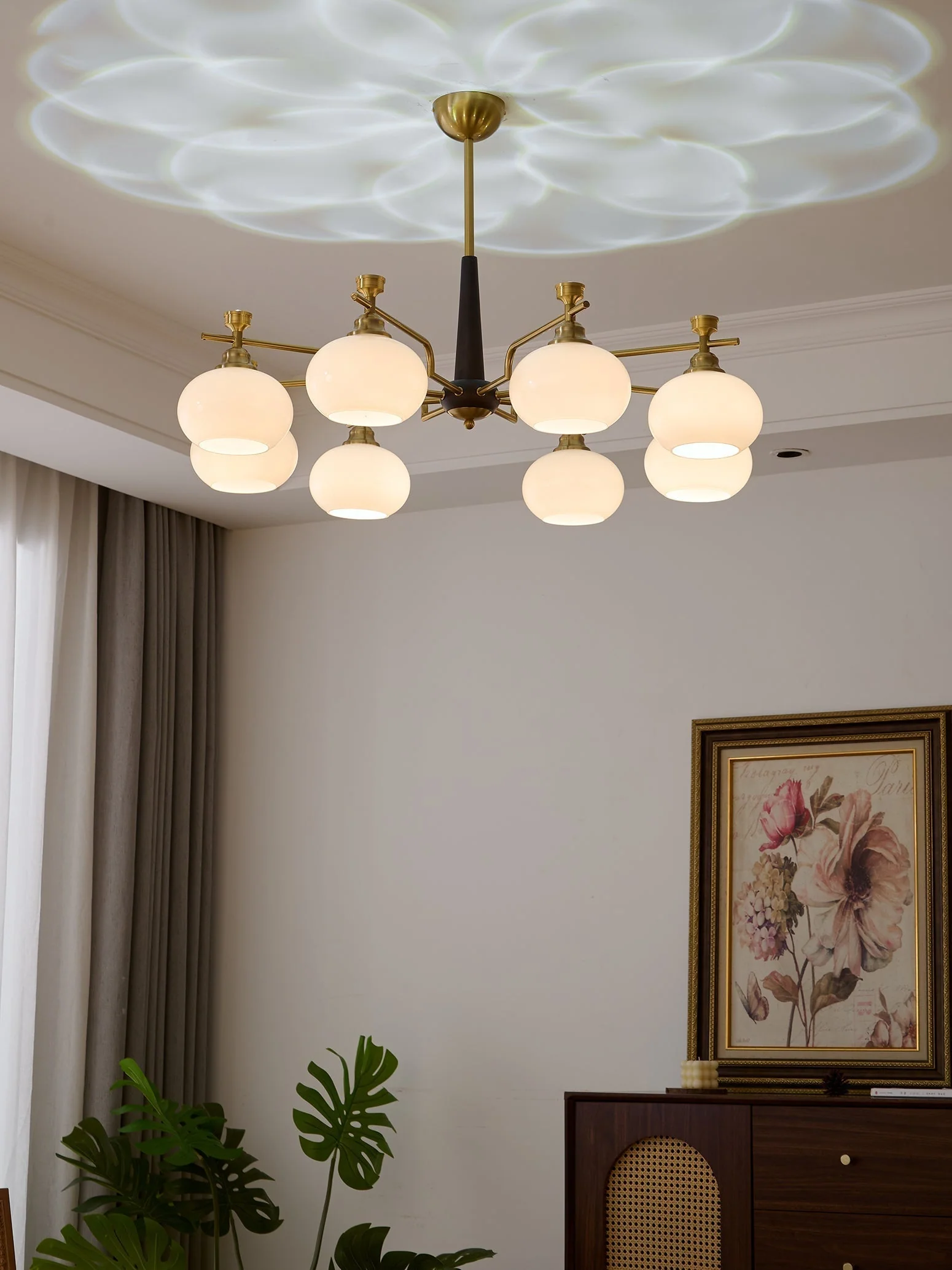 Velirara Traditional Unique Sphere Wood Glass Chandelier - Image 18