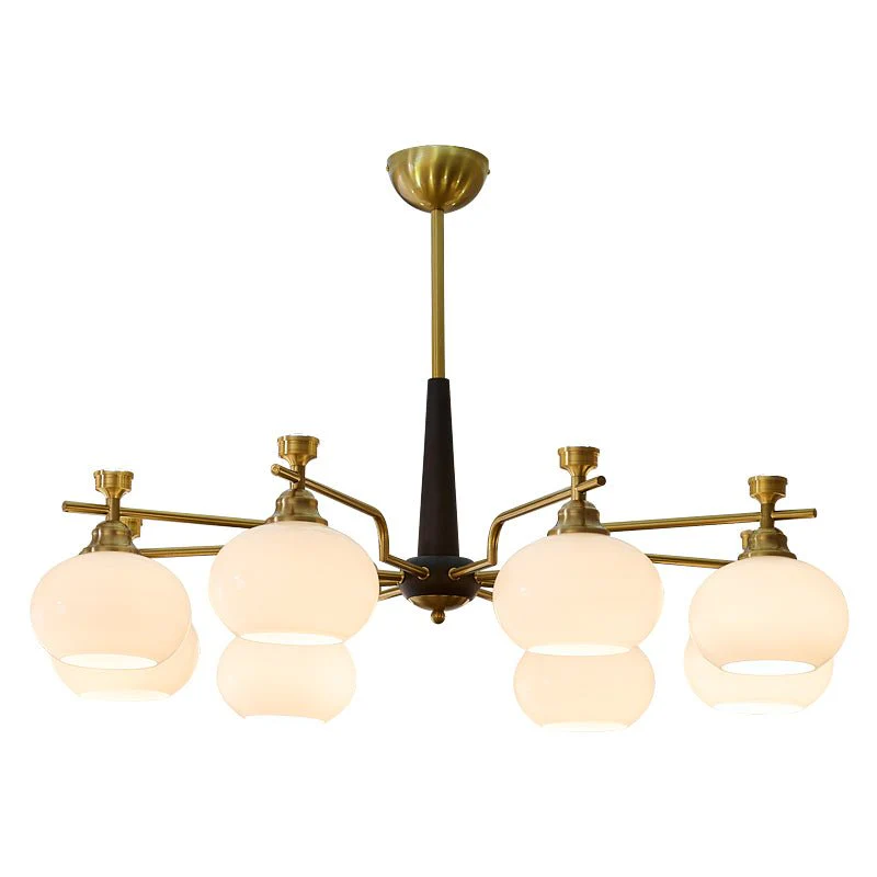 Velirara Traditional Unique Sphere Wood Glass Chandelier - Image 24