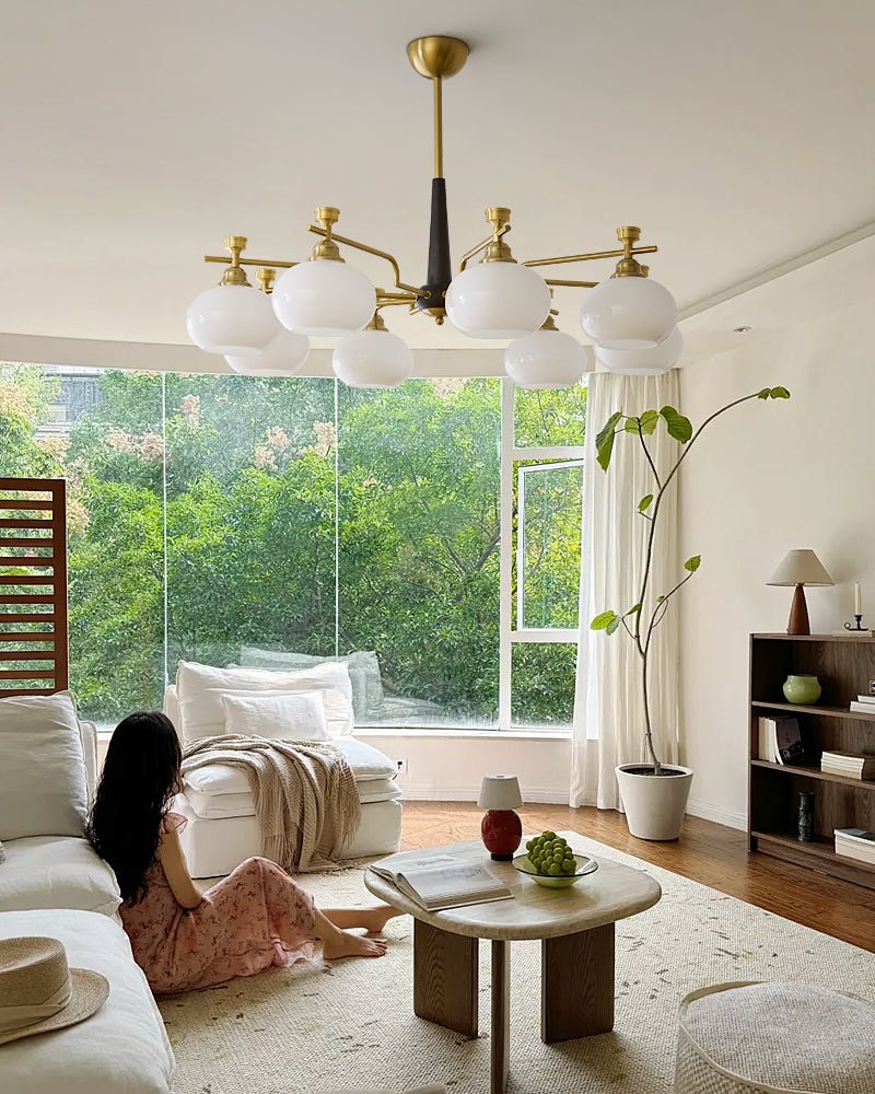 Velirara Traditional Unique Sphere Wood Glass Chandelier - Image 31