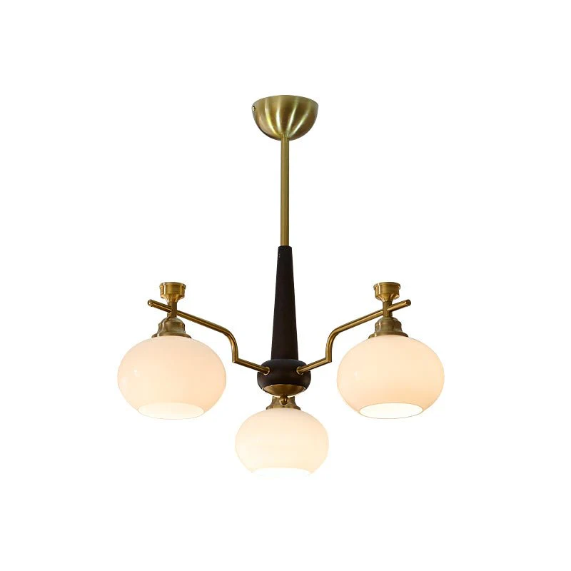 Velirara Traditional Unique Sphere Wood Glass Chandelier - Image 36