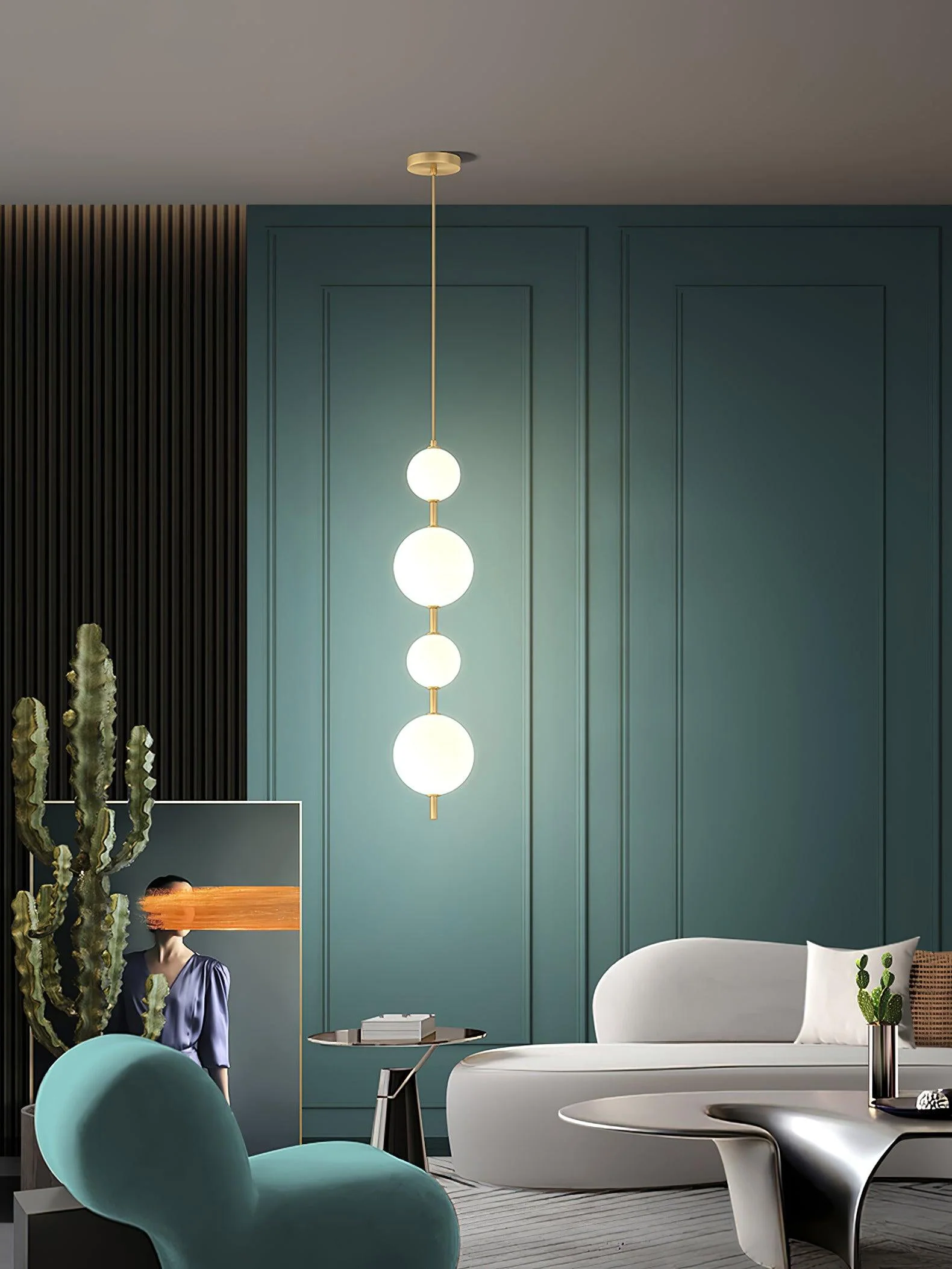 Velloran Brass Plastic Pendant Lamp - Image 16