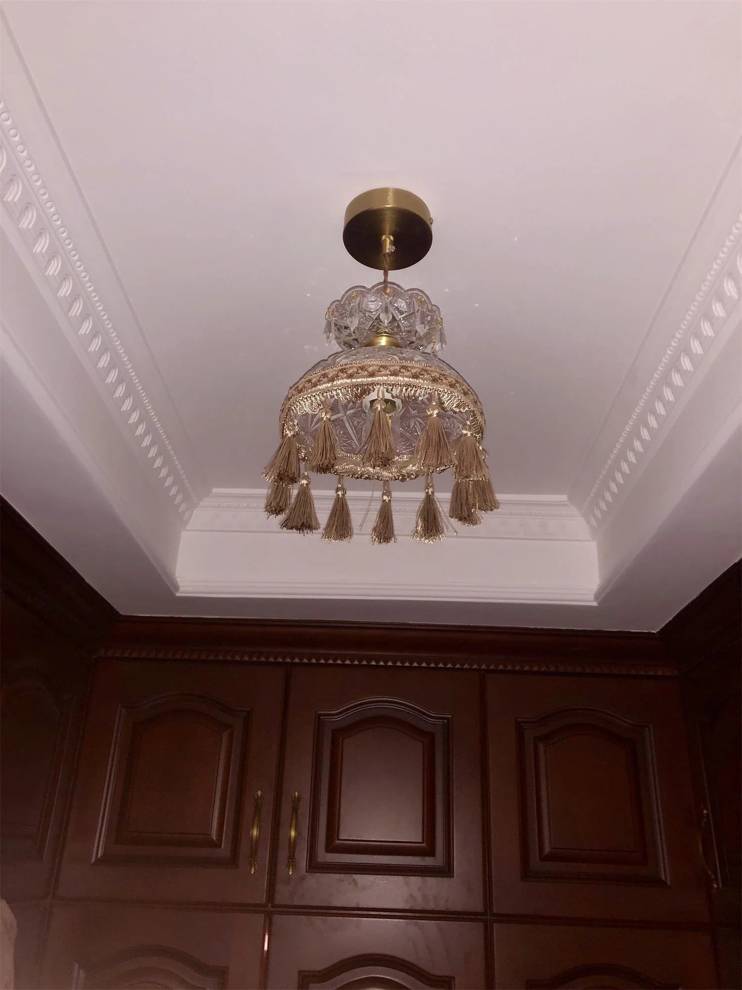 Veloce Brass Glass Luxurious Pendant Light - Image 10