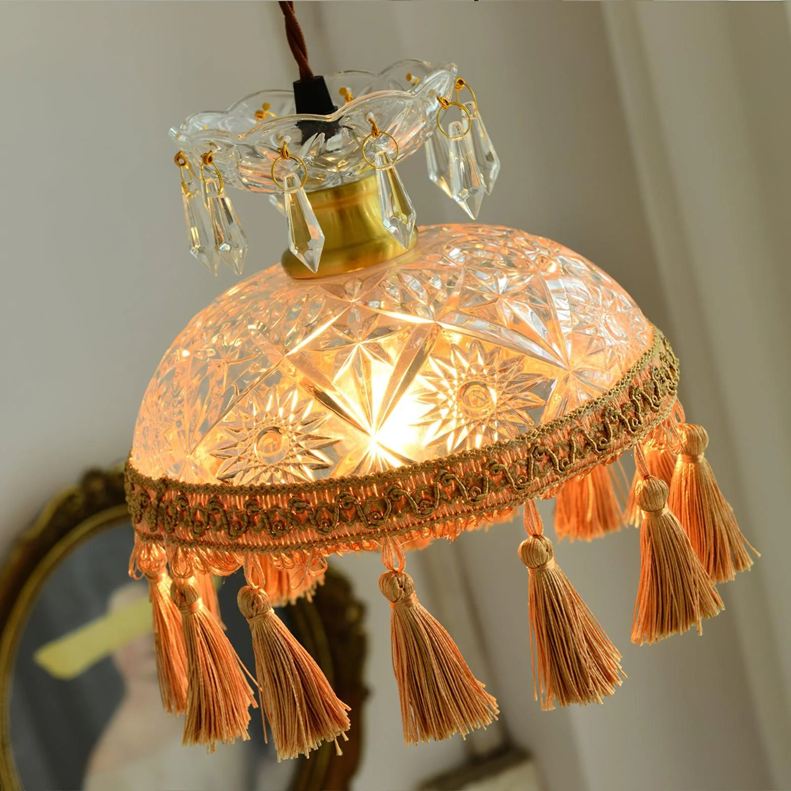 Veloce Brass Glass Luxurious Pendant Light - Image 15