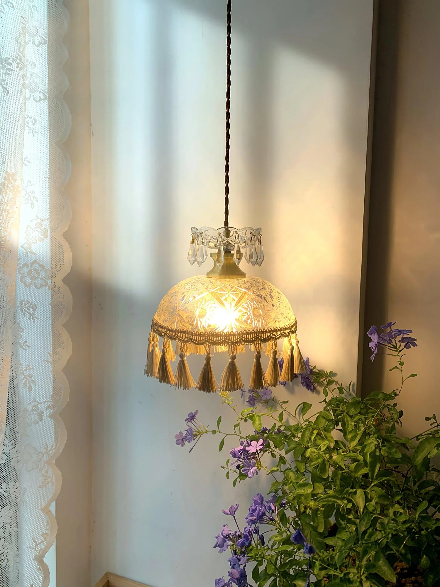 Veloce Brass Glass Luxurious Pendant Light - Image 28