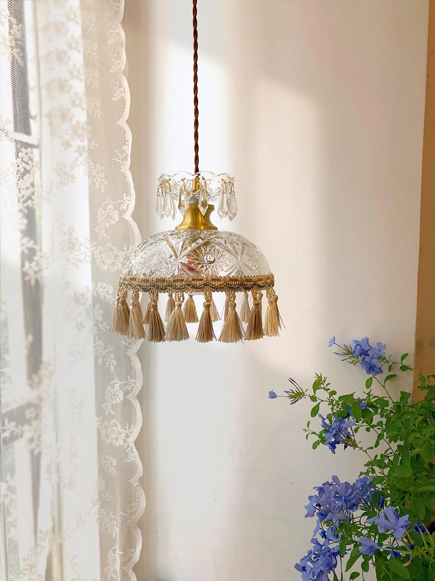 Veloce Brass Glass Luxurious Pendant Light - Image 32