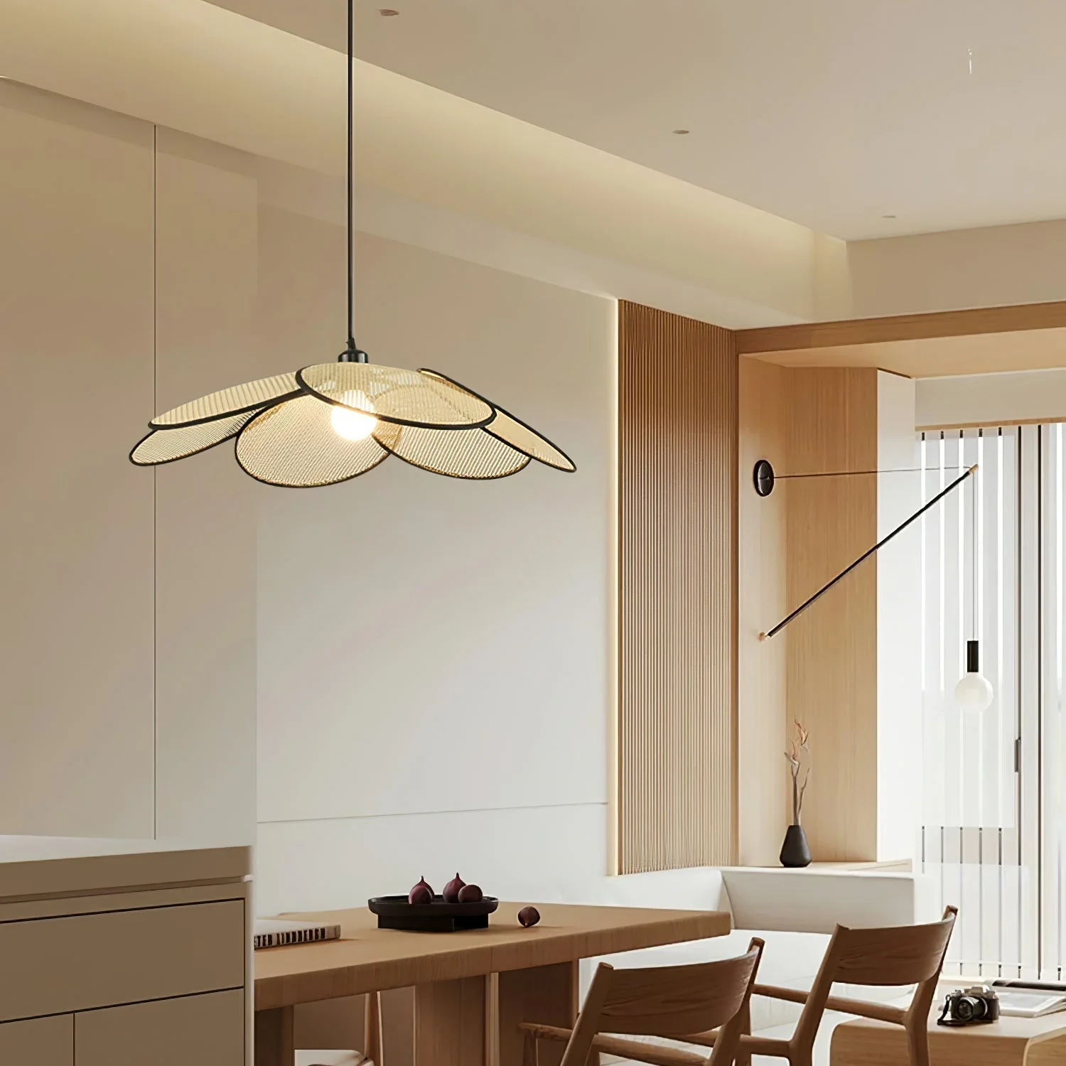 Vemarora Premium Elegance Petals Rattan Fabric Pendant Lamp - Image 6