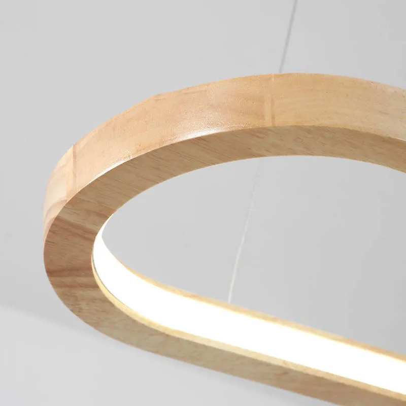 Veon Contemporary Oval Wooden Pendant Light - Image 13