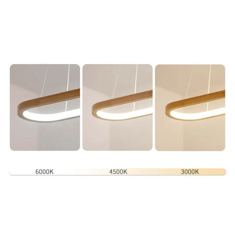 Veon Contemporary Oval Wooden Pendant Light - Image 9
