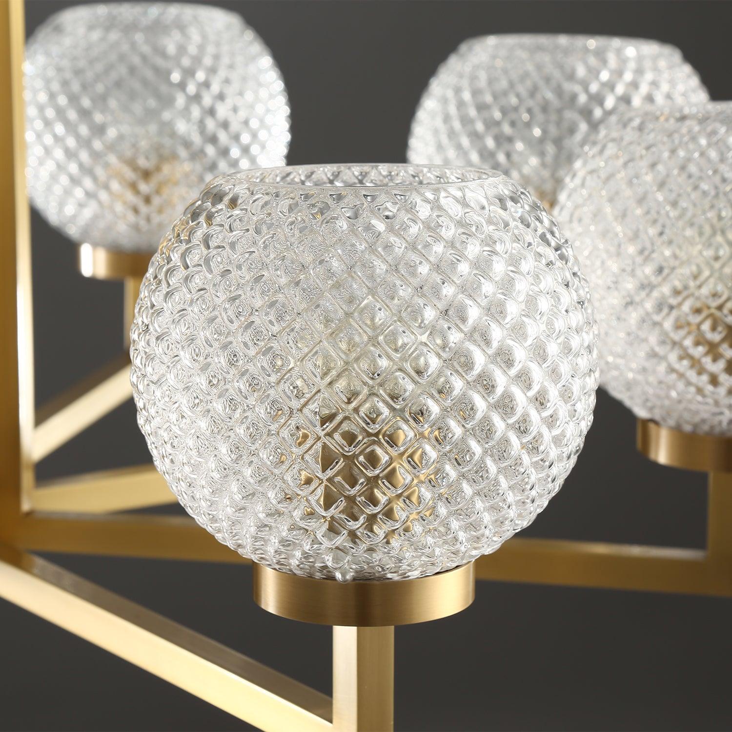 Vera Ribbed Glass Brass Chandelier - Image 24