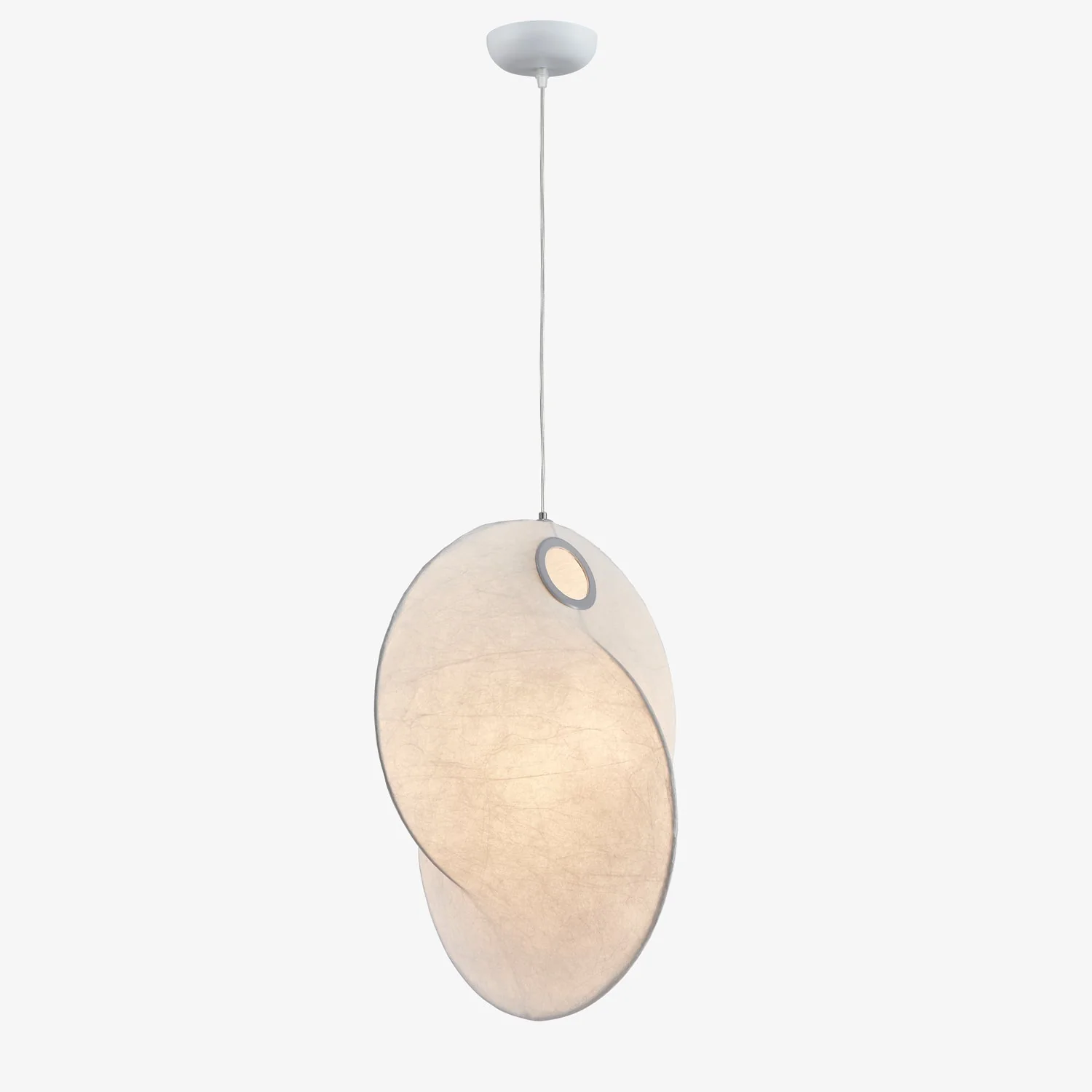 Verine Sculptural Mulberry Silk Pendant Light - Image 9