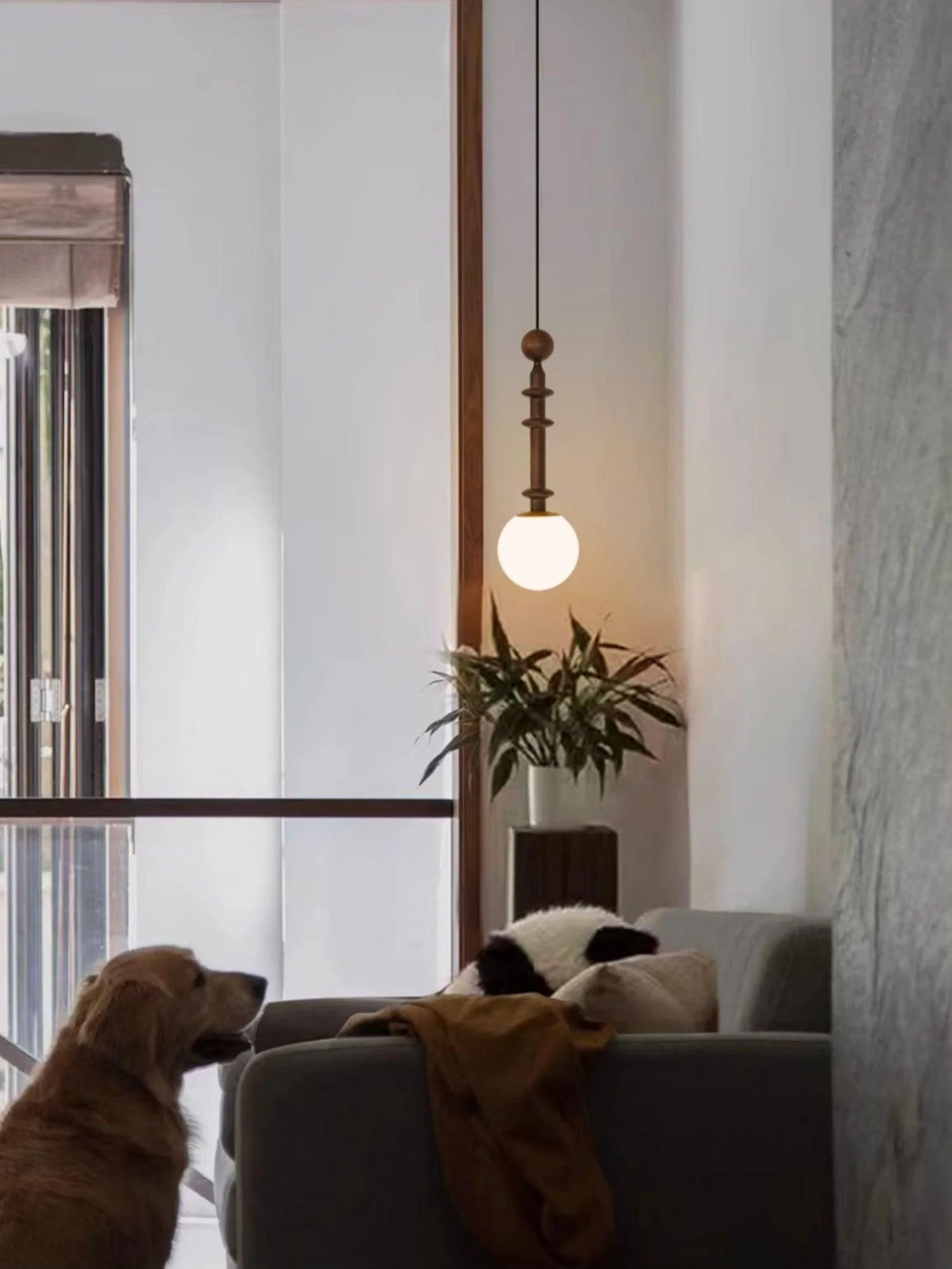 Vesera Wood Industrial Pendant Light - Image 3