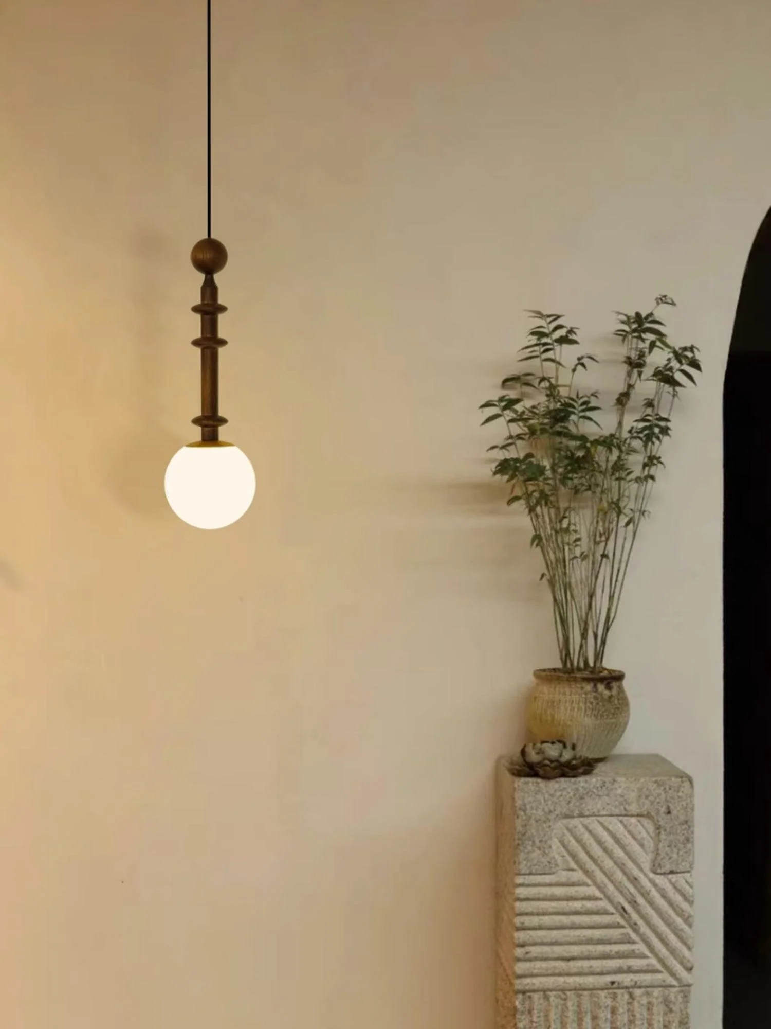 Vesera Wood Industrial Pendant Light - Image 9