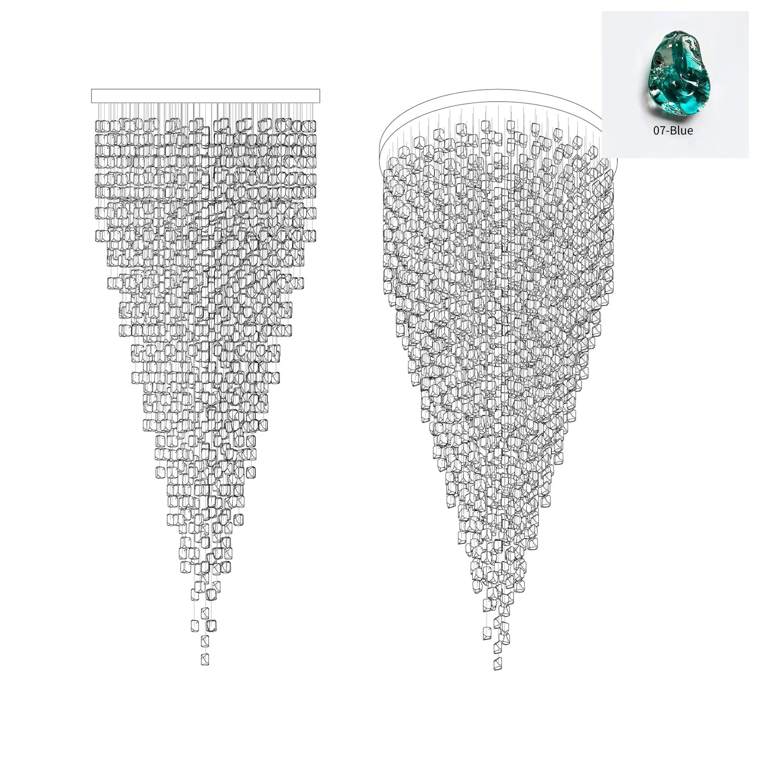 Veshaa Postmodern Luxury Stone Crystal Chandelier - Image 72