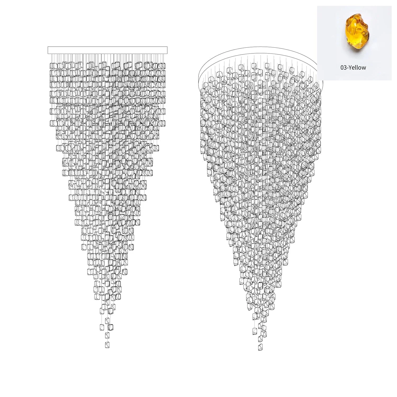 Veshaa Postmodern Luxury Stone Crystal Chandelier - Image 74