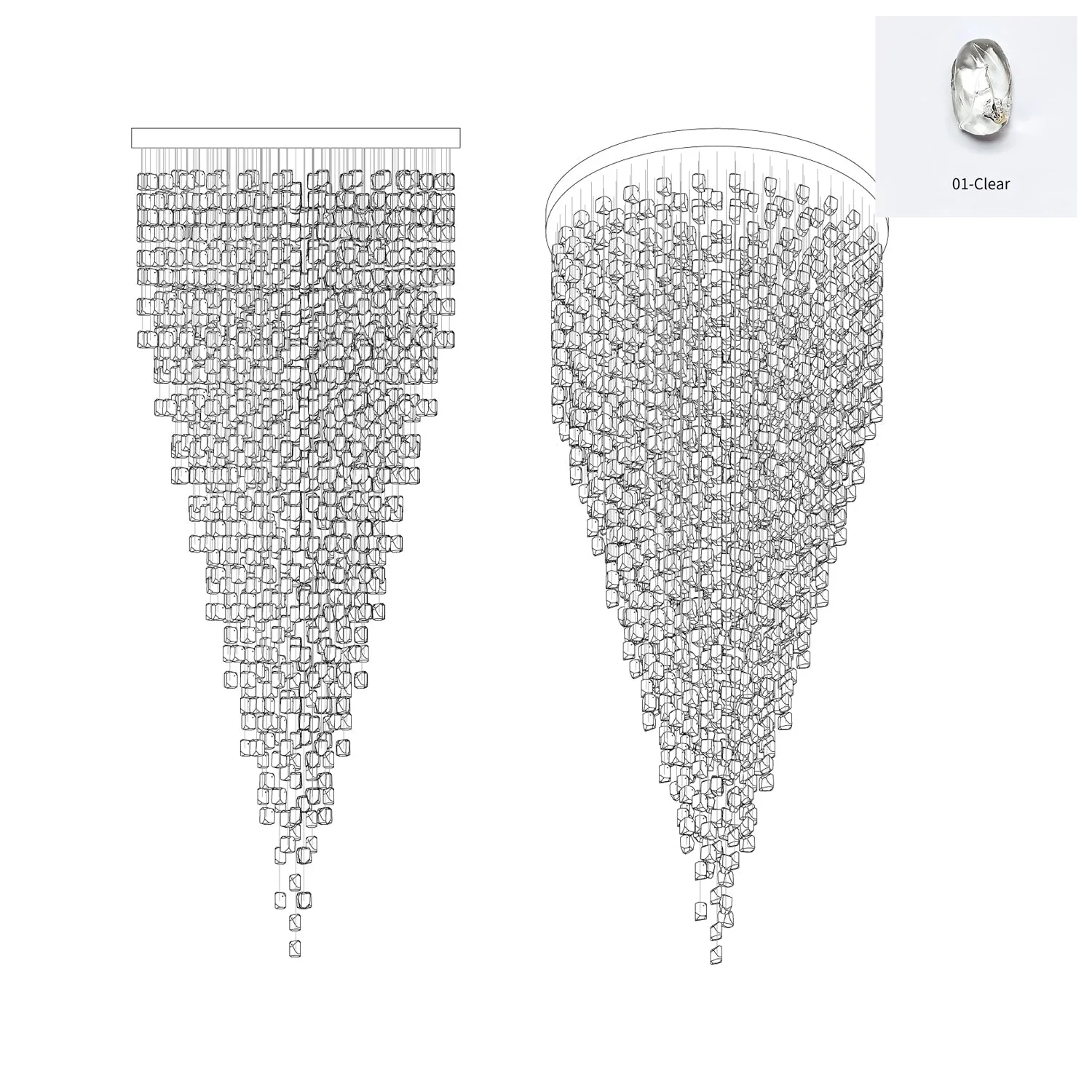 Veshaa Postmodern Luxury Stone Crystal Chandelier - Image 77