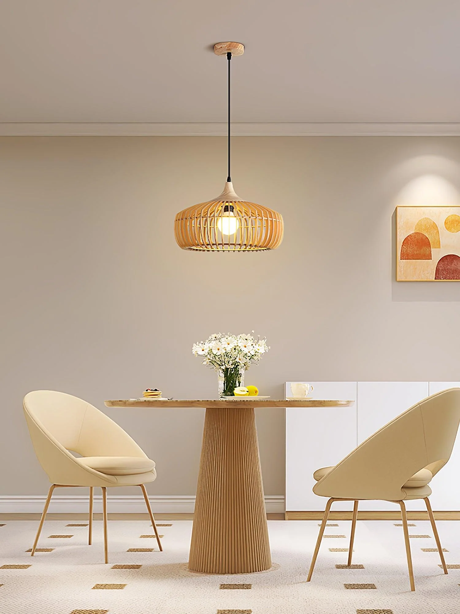 Vesva Wooden Retro Pendant Lamp - Image 12