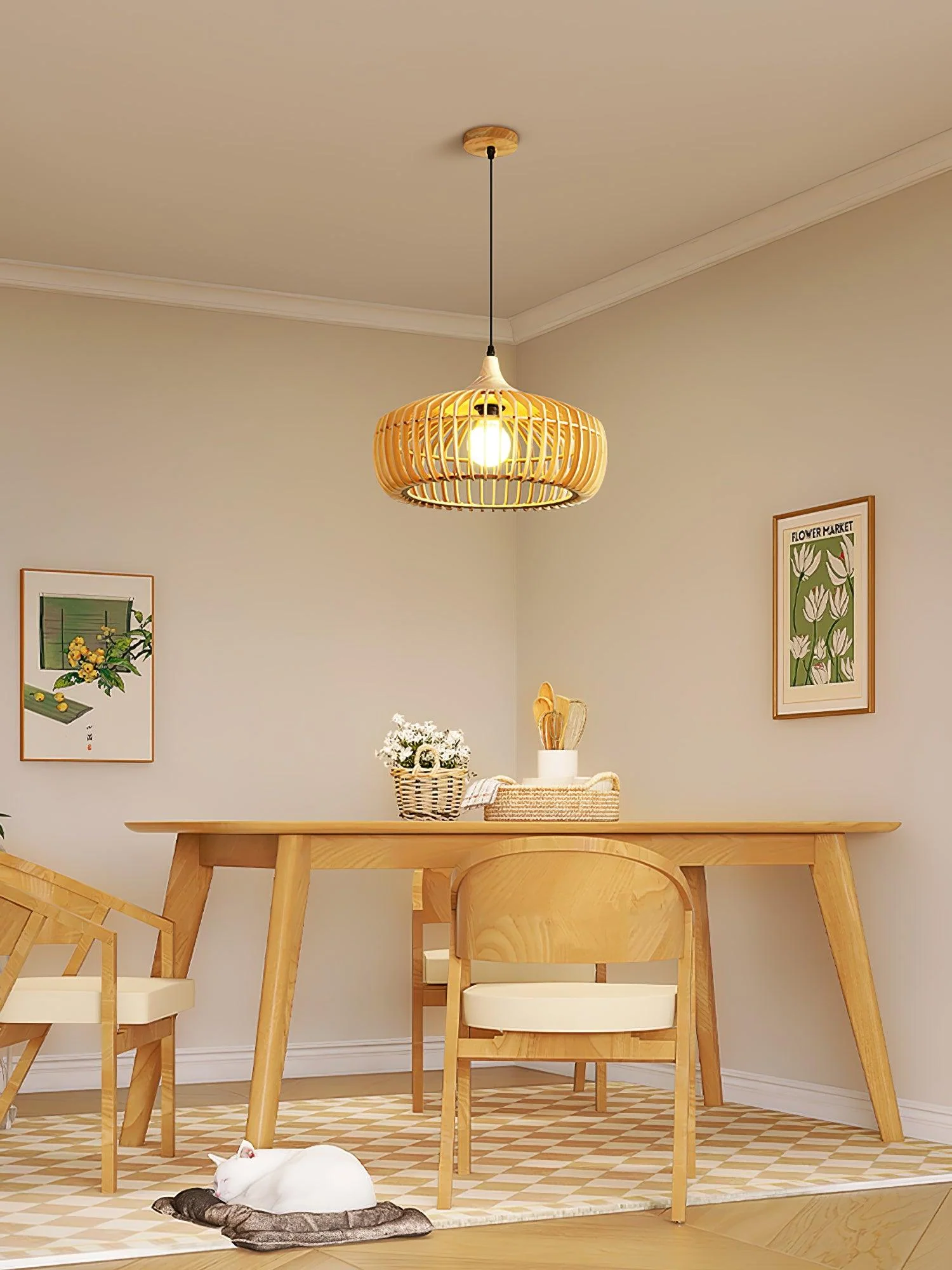 Vesva Wooden Retro Pendant Lamp - Image 14