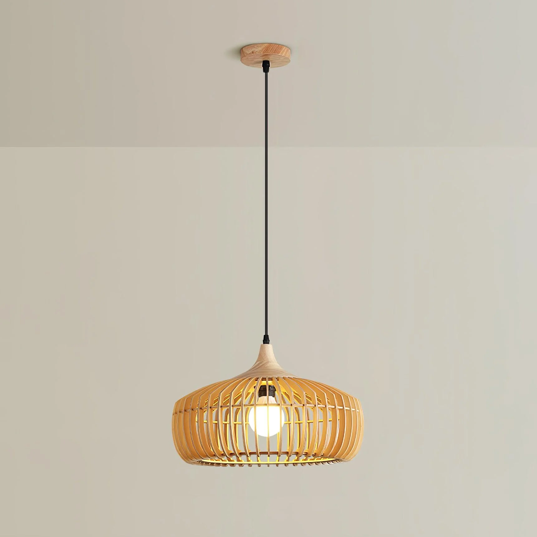 Vesva Wooden Retro Pendant Lamp - Image 2