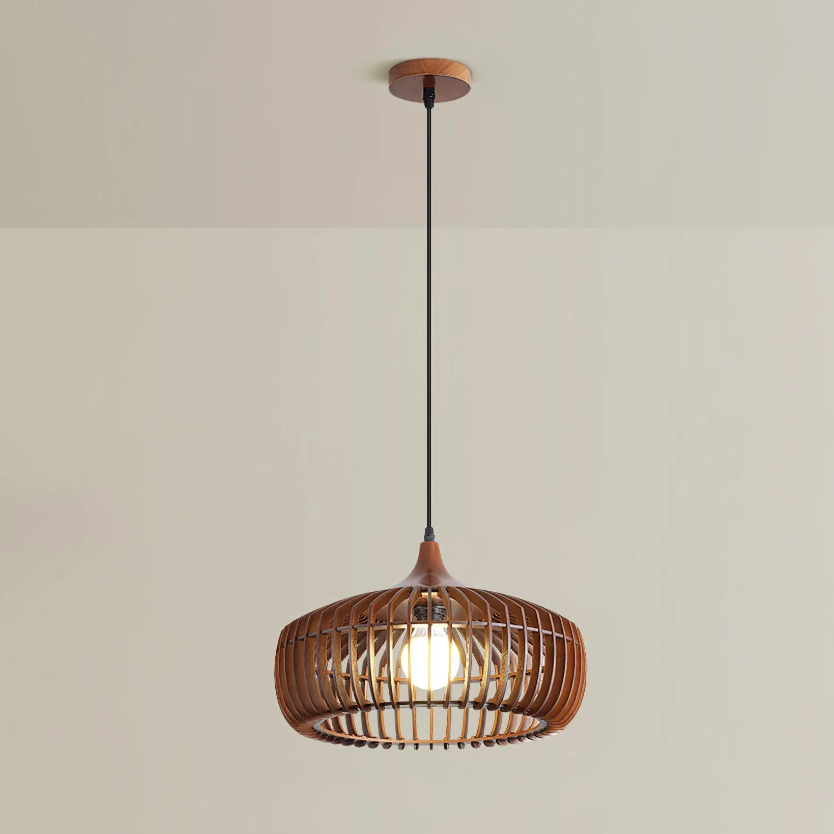 Vesva Wooden Retro Pendant Lamp - Image 20