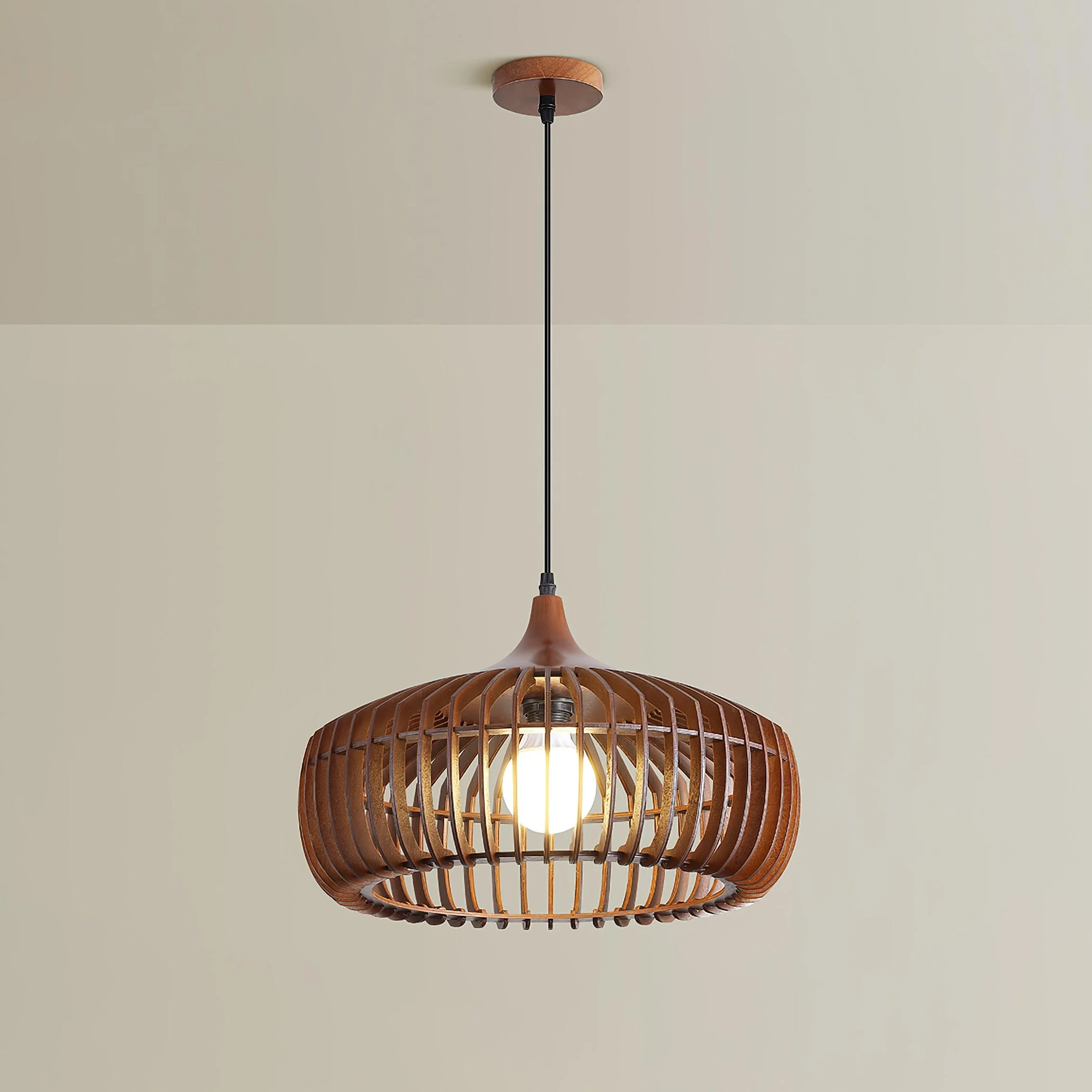 Vesva Wooden Retro Pendant Lamp - Image 21