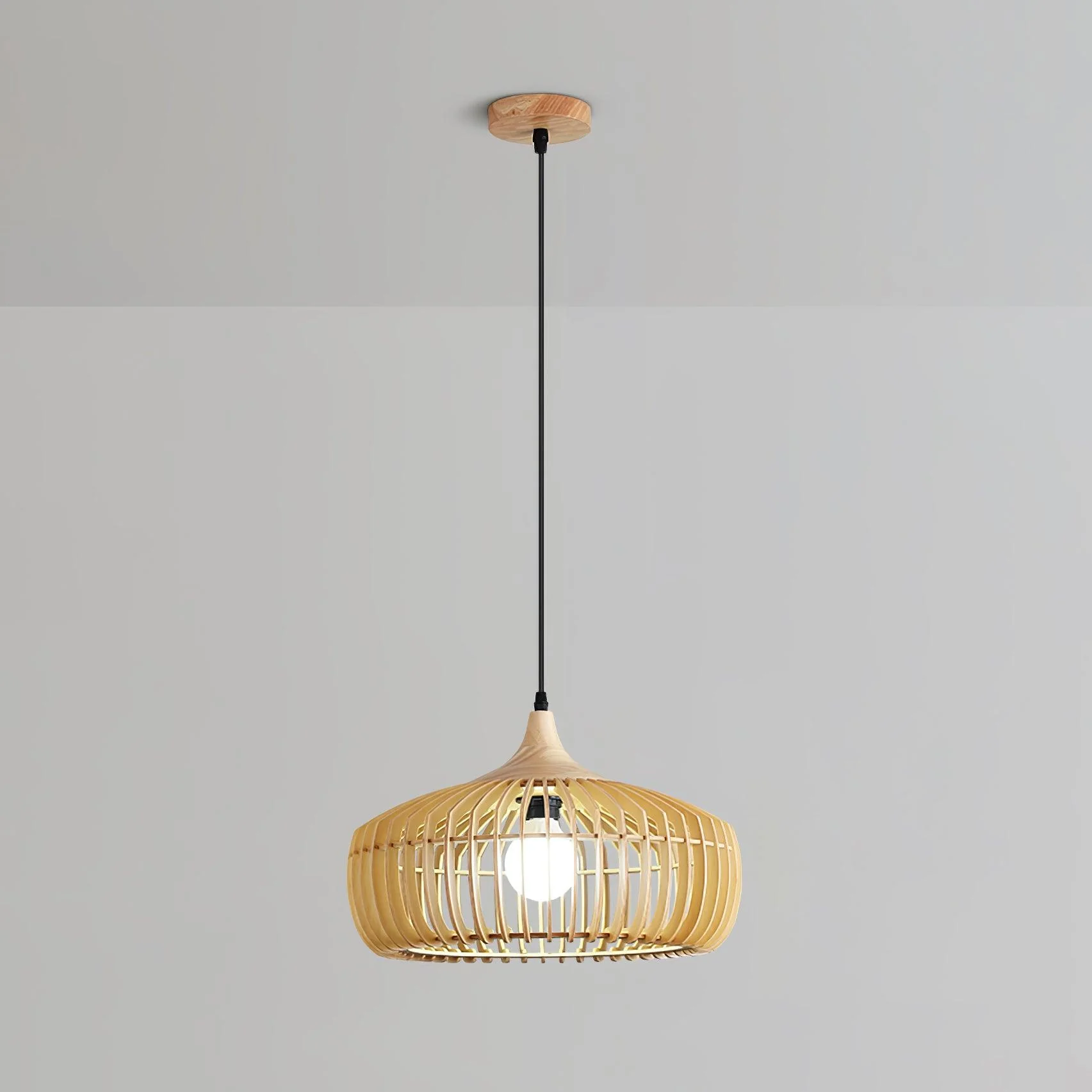 Vesva Wooden Retro Pendant Lamp - Image 3