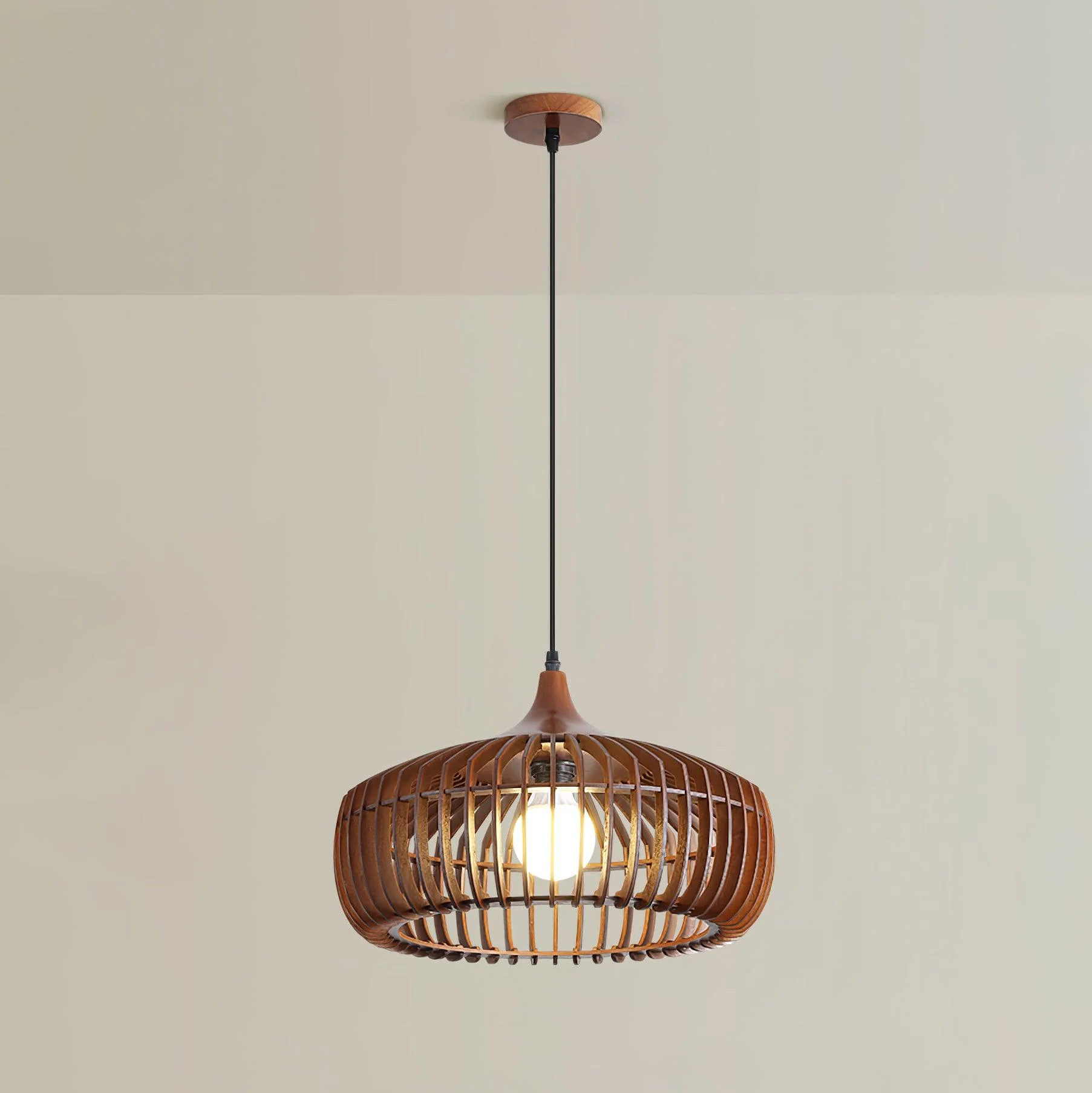 Vesva Wooden Retro Pendant Lamp - Image 5