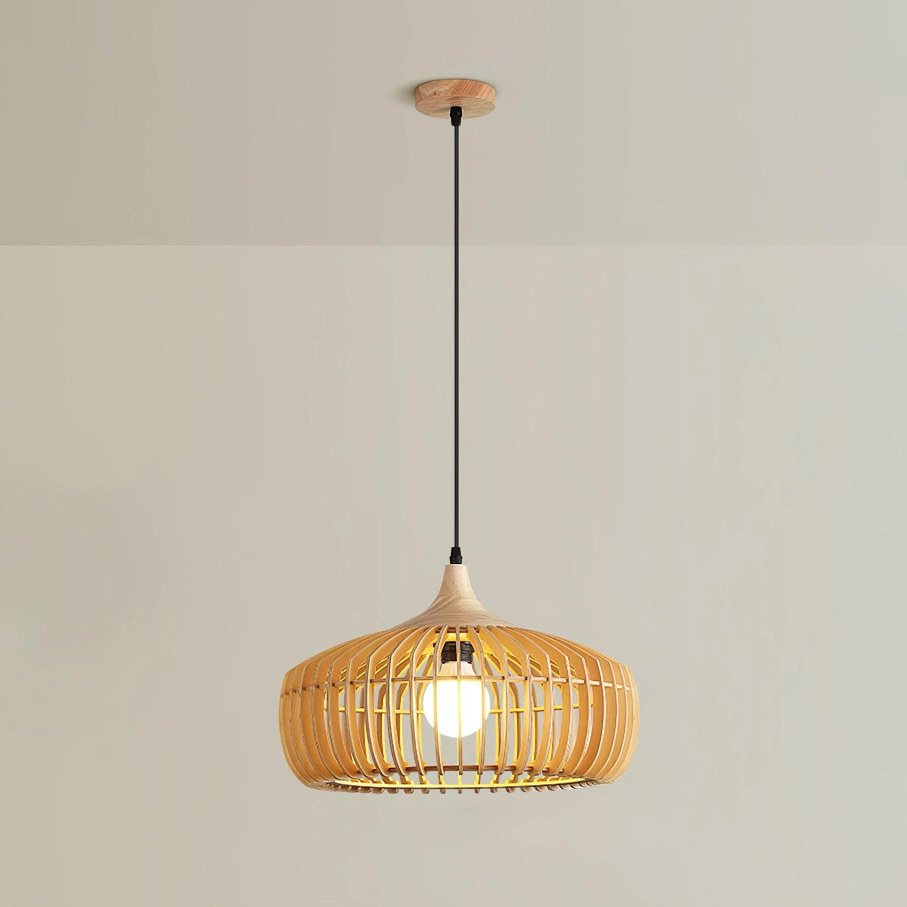 Vesva Wooden Retro Pendant Lamp - Image 6