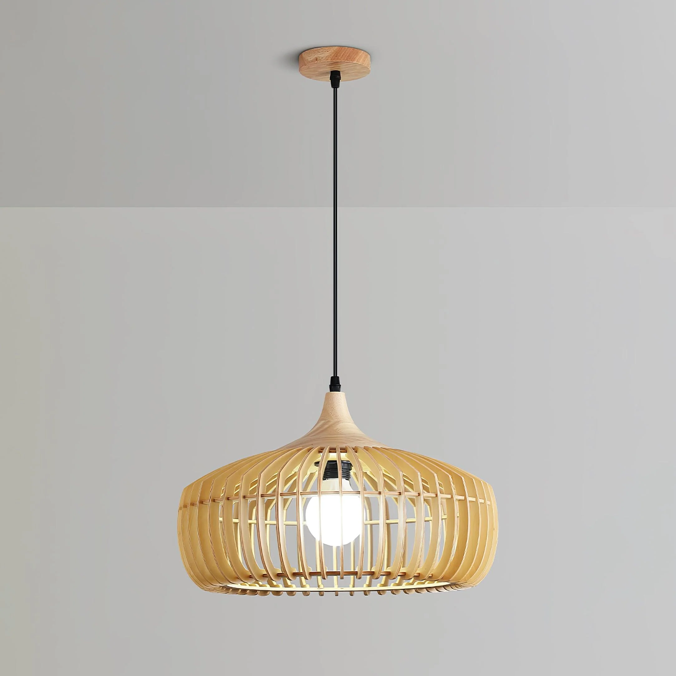Vesva Wooden Retro Pendant Lamp - Image 8