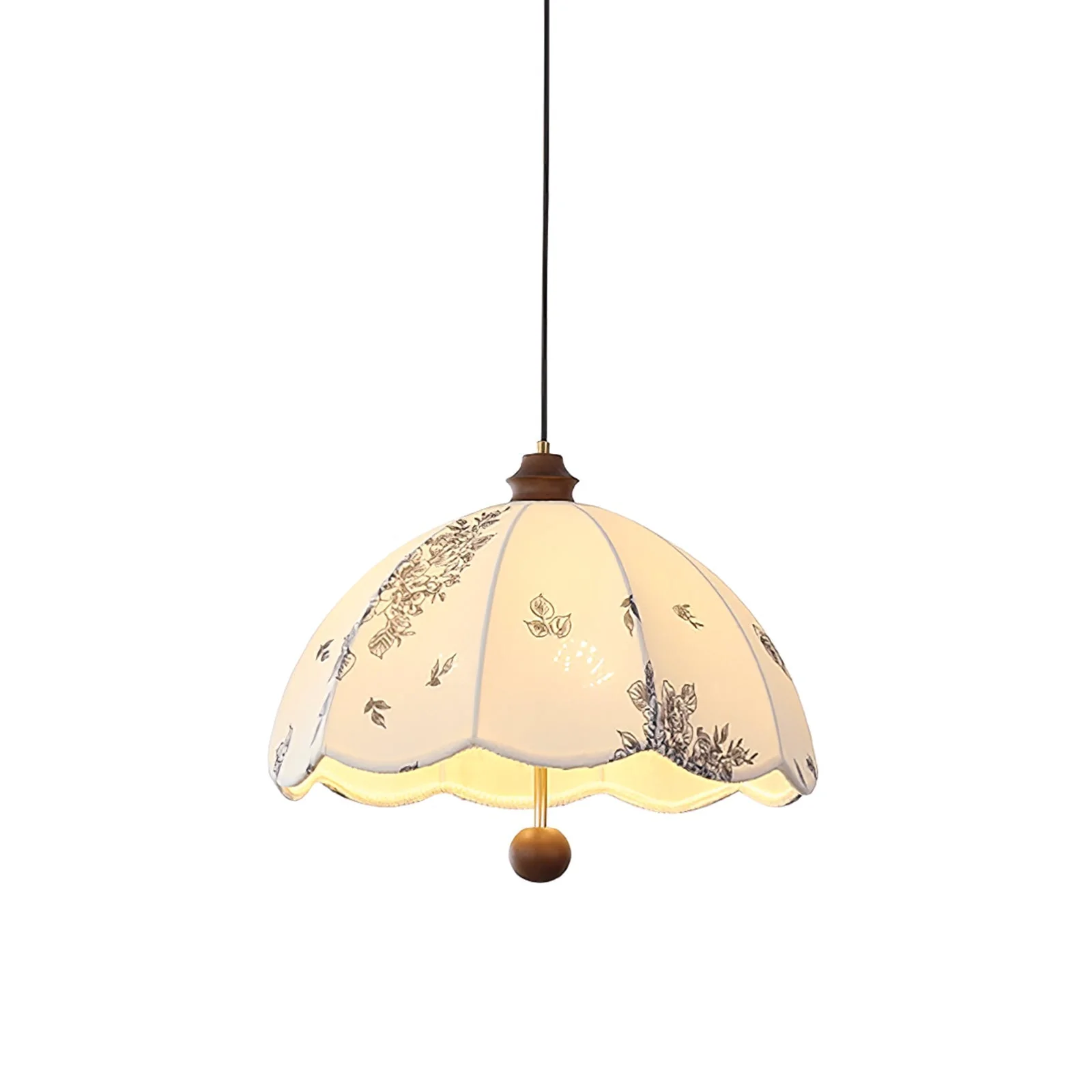 Vevenir Petal Whisper Wood Fabric Pendant Lamp - Image 16