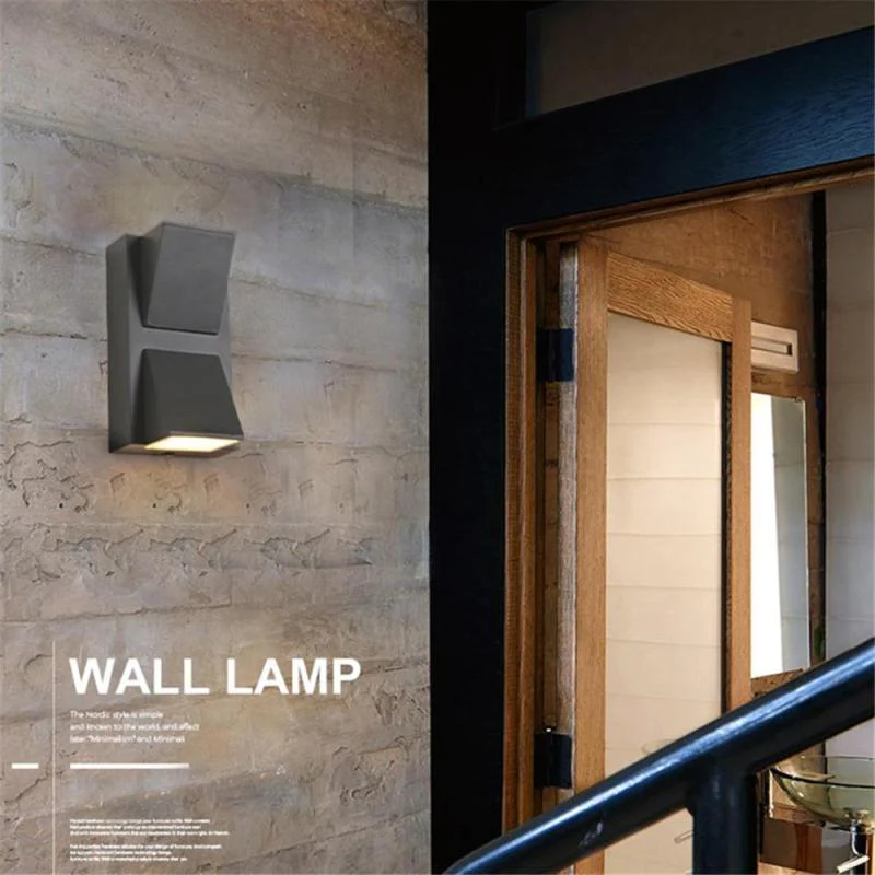 Vexto Modern Black Metal LED Outdoor Wall Lamp - Image 7
