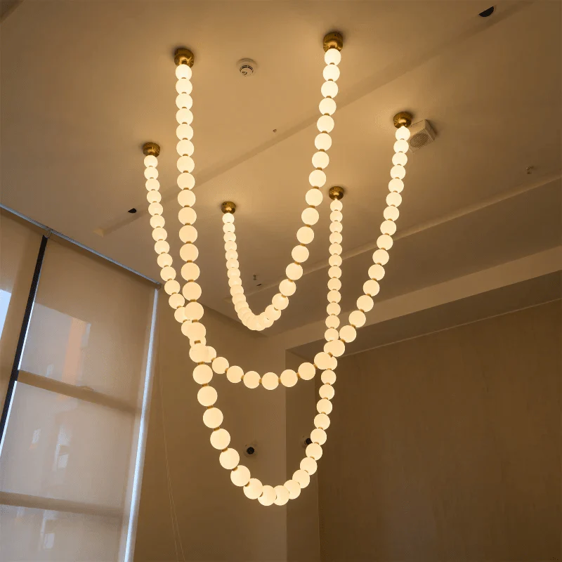 Vicariel Pearl Necklace Balls Glass Chandelier - Image 19