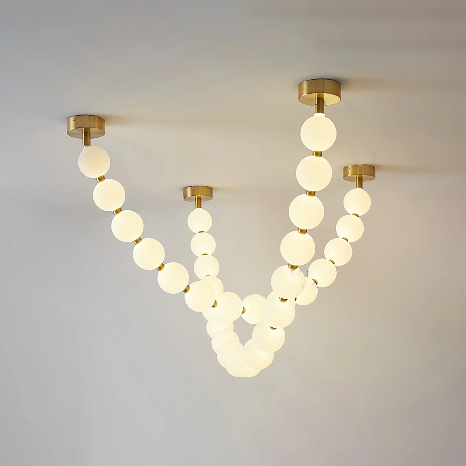 Vicariel Pearl Necklace Balls Glass Chandelier - Image 27