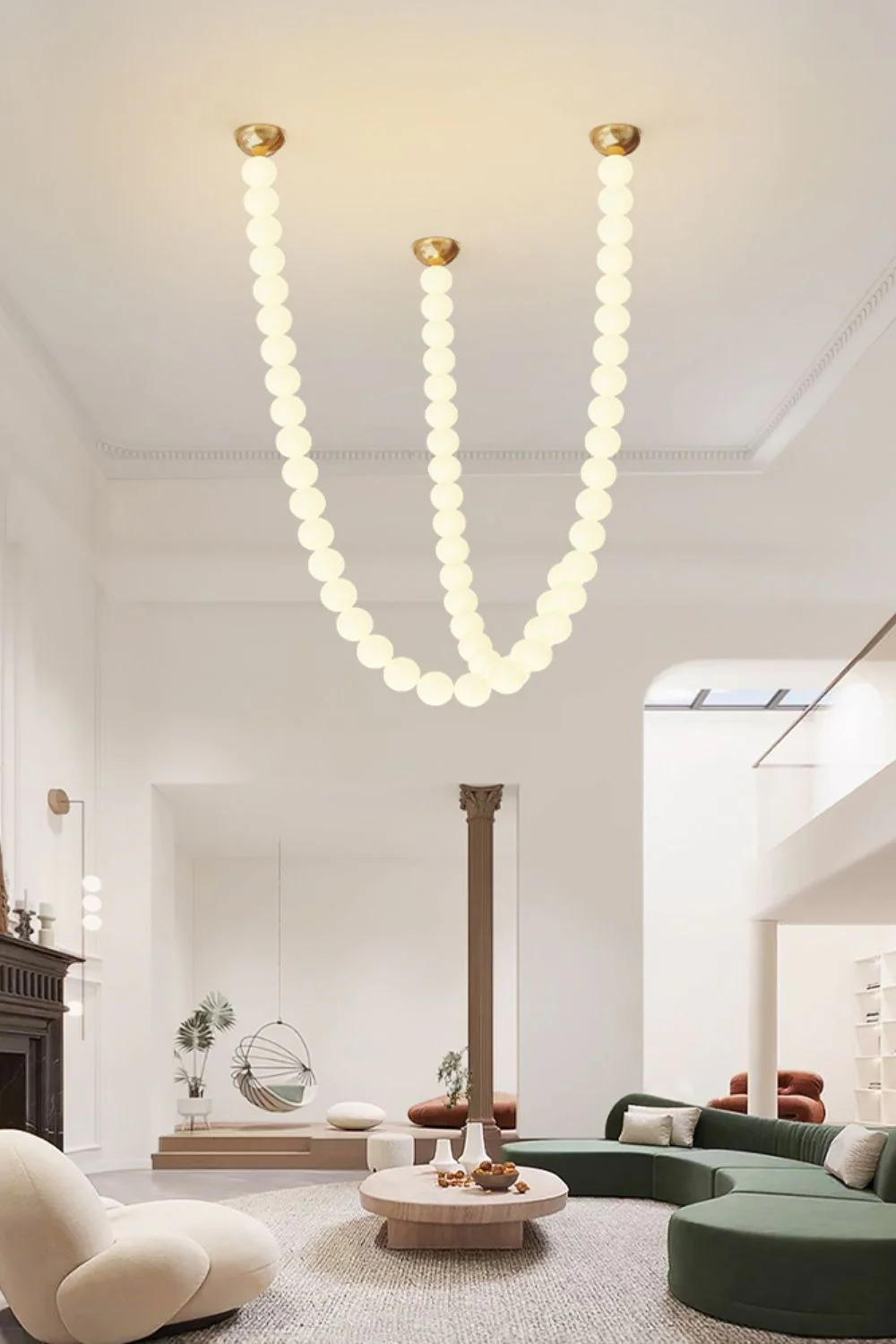 Vicariel Pearl Necklace Balls Glass Chandelier - Image 37
