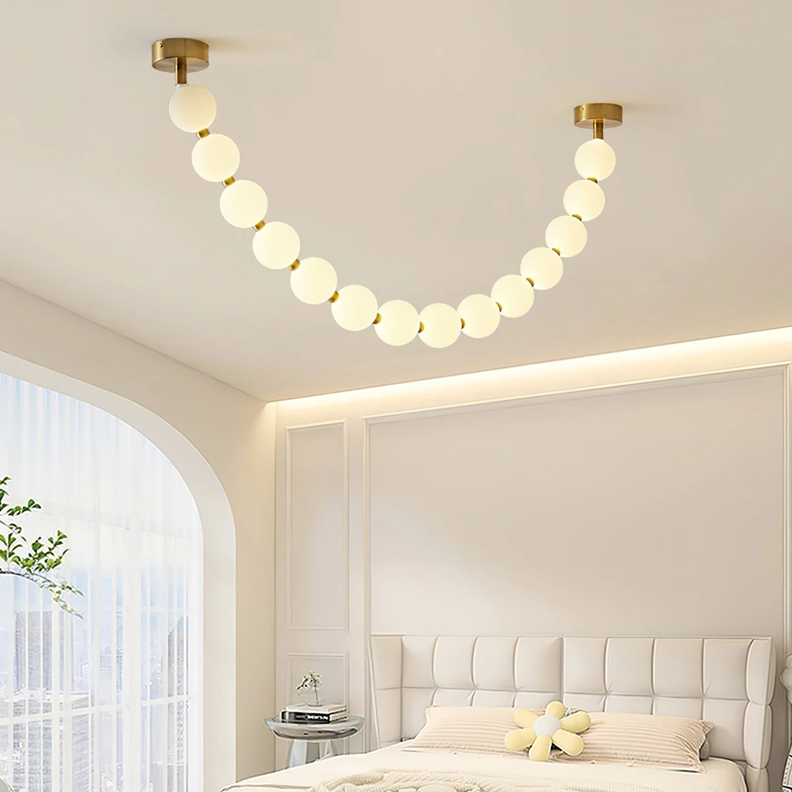 Vicariel Pearl Necklace Balls Glass Chandelier - Image 38