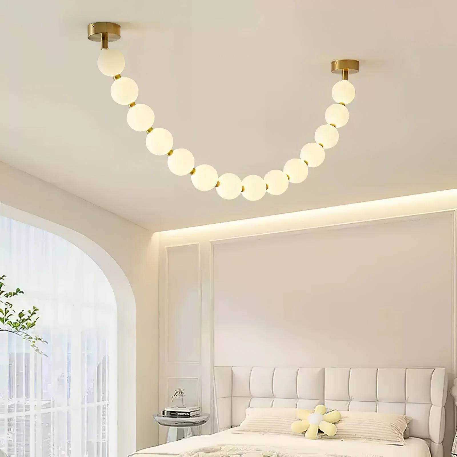 Vicariel Pearl Necklace Balls Glass Chandelier - Image 4