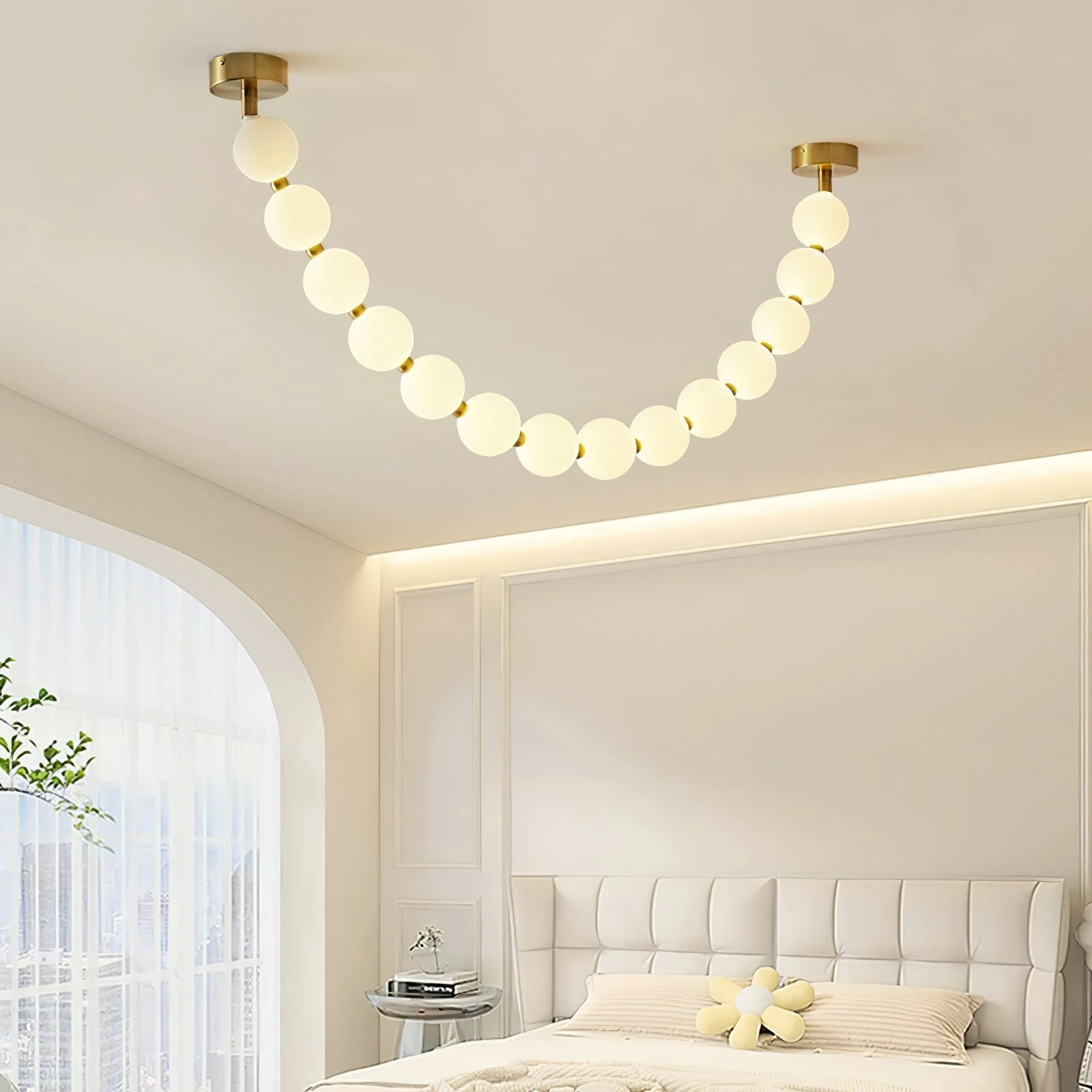 Vicariel Pearl Necklace Balls Glass Chandelier - Image 41