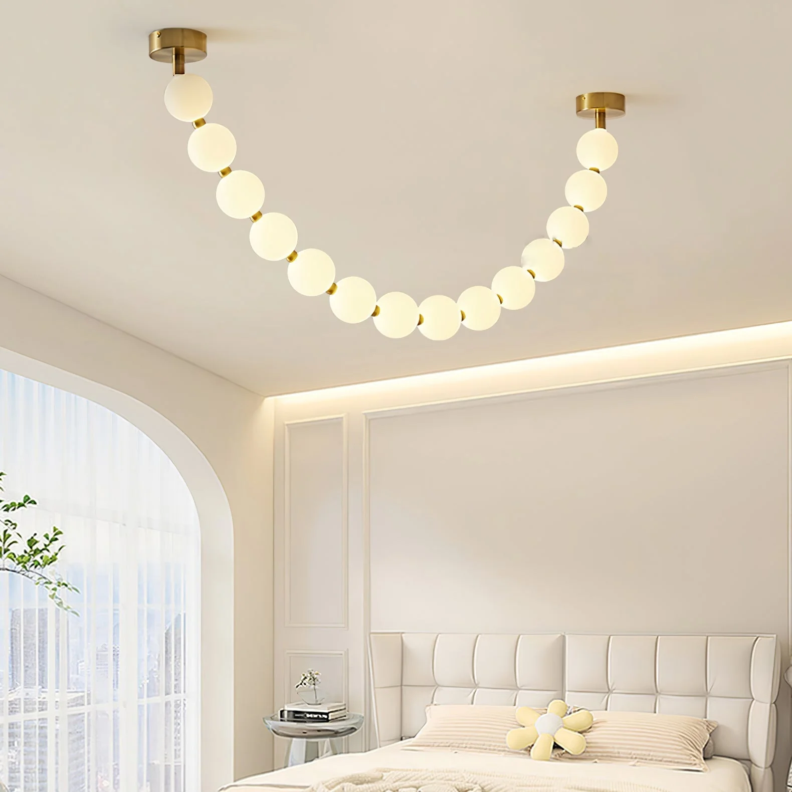 Vicariel Pearl Necklace Balls Glass Chandelier - Image 43