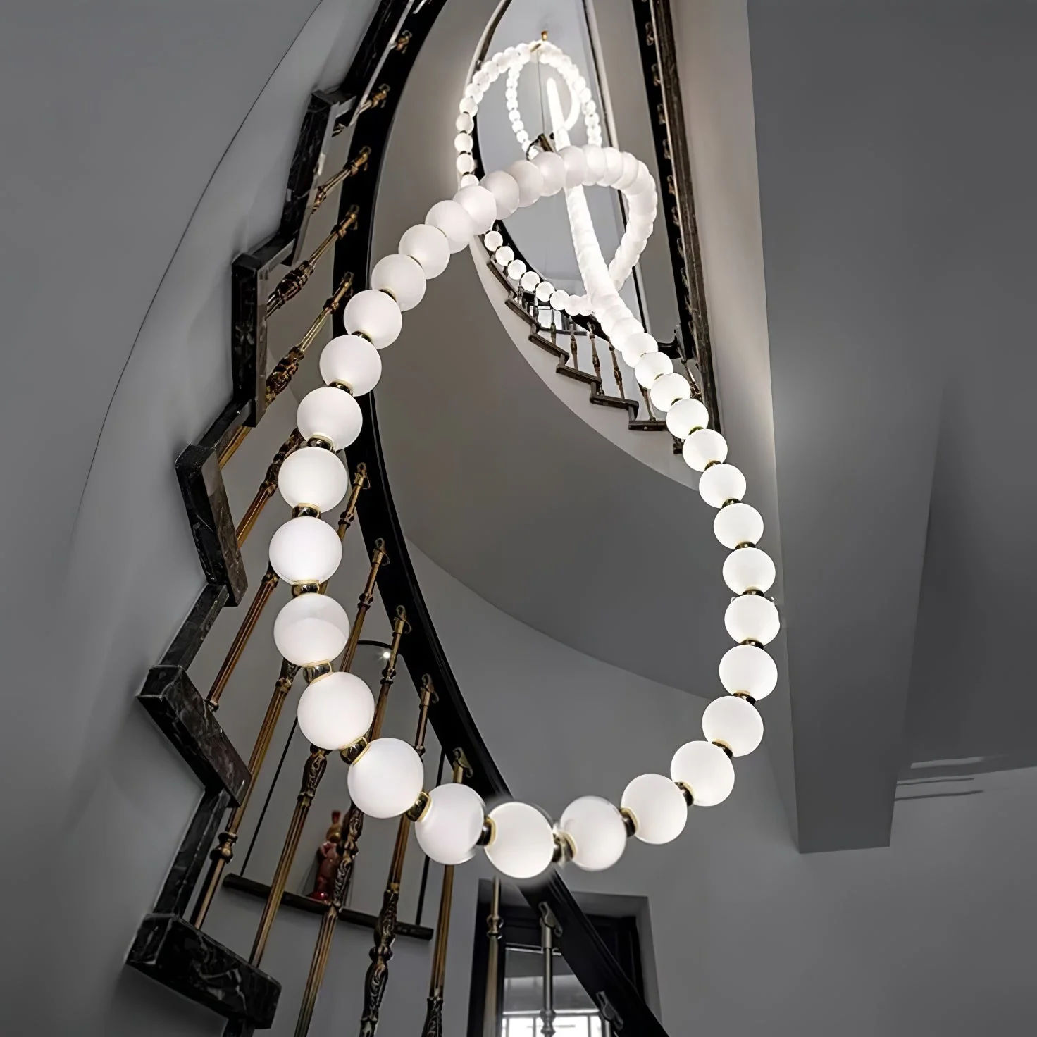Vicariel Pearl Necklace Balls Glass Chandelier - Image 9
