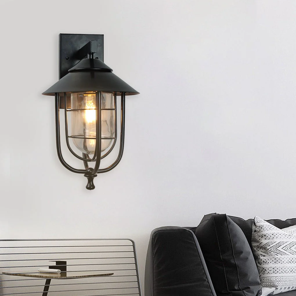 Victorious Vintage Industrial Glass Outdoor Sconce Wall Lights - Image 3