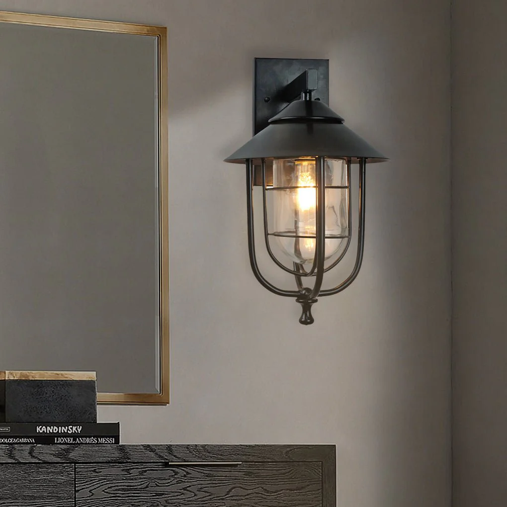 Victorious Vintage Industrial Glass Outdoor Sconce Wall Lights - Image 4