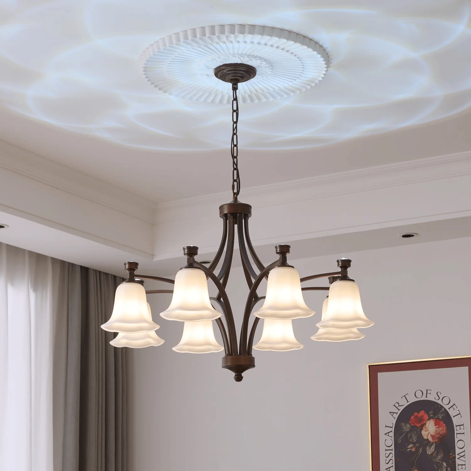 Viloros Traditional Premium Bell Glass Chandelier - Image 4