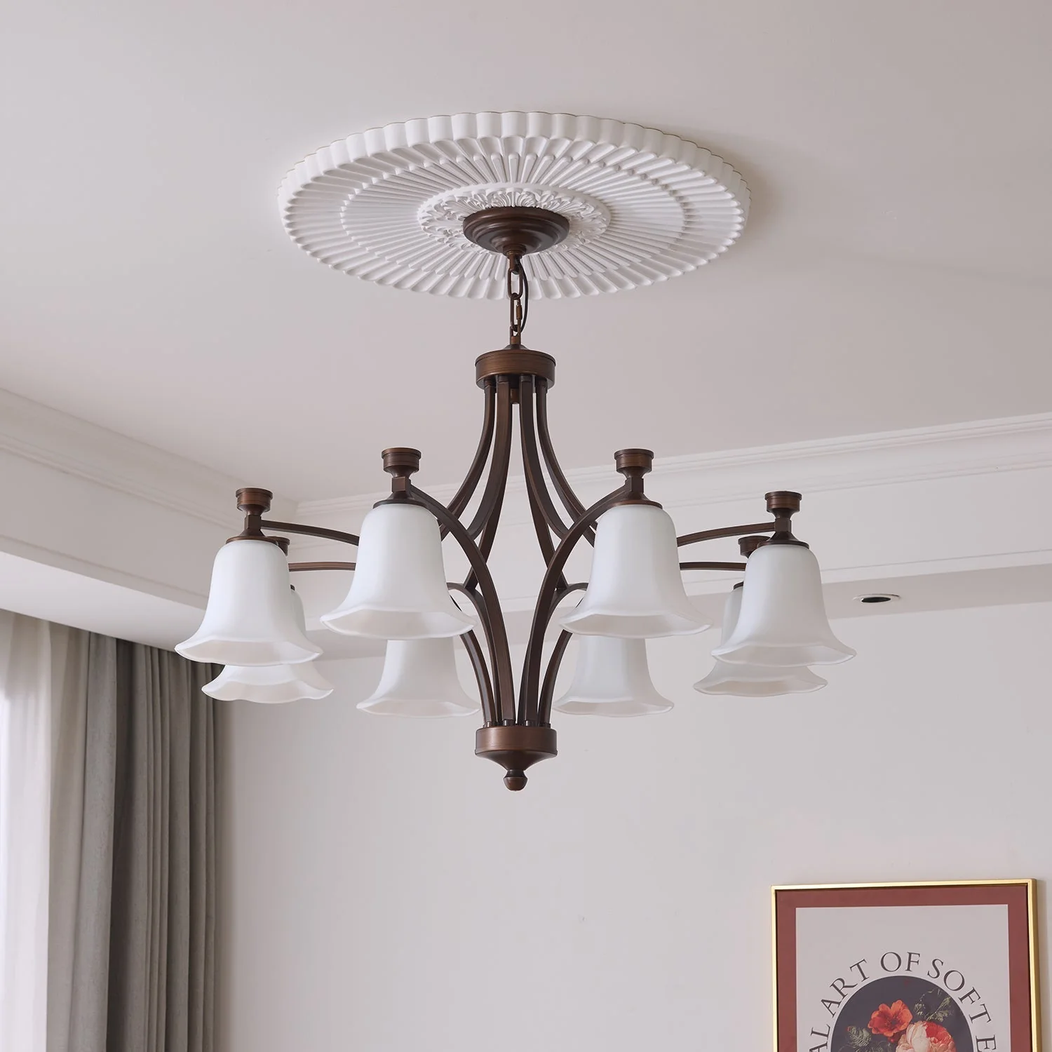 Viloros Traditional Premium Bell Glass Chandelier - Image 5